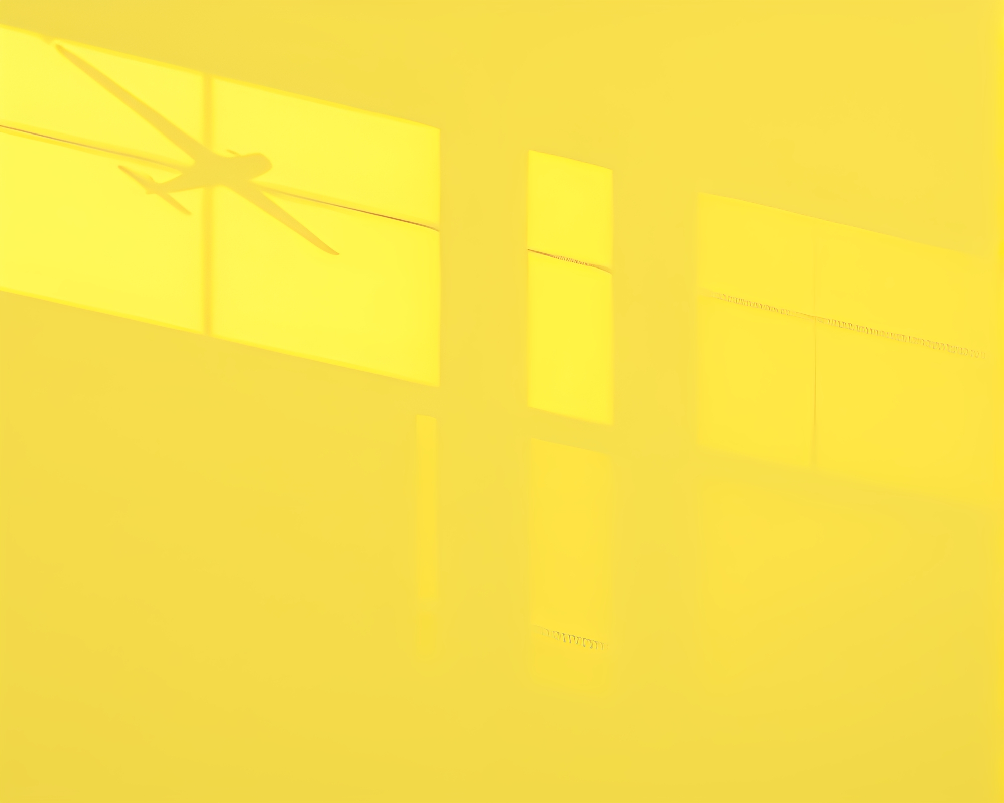 Sea Plane Stencil Shadows in Lemon Yellow Lighting – free AI stock image