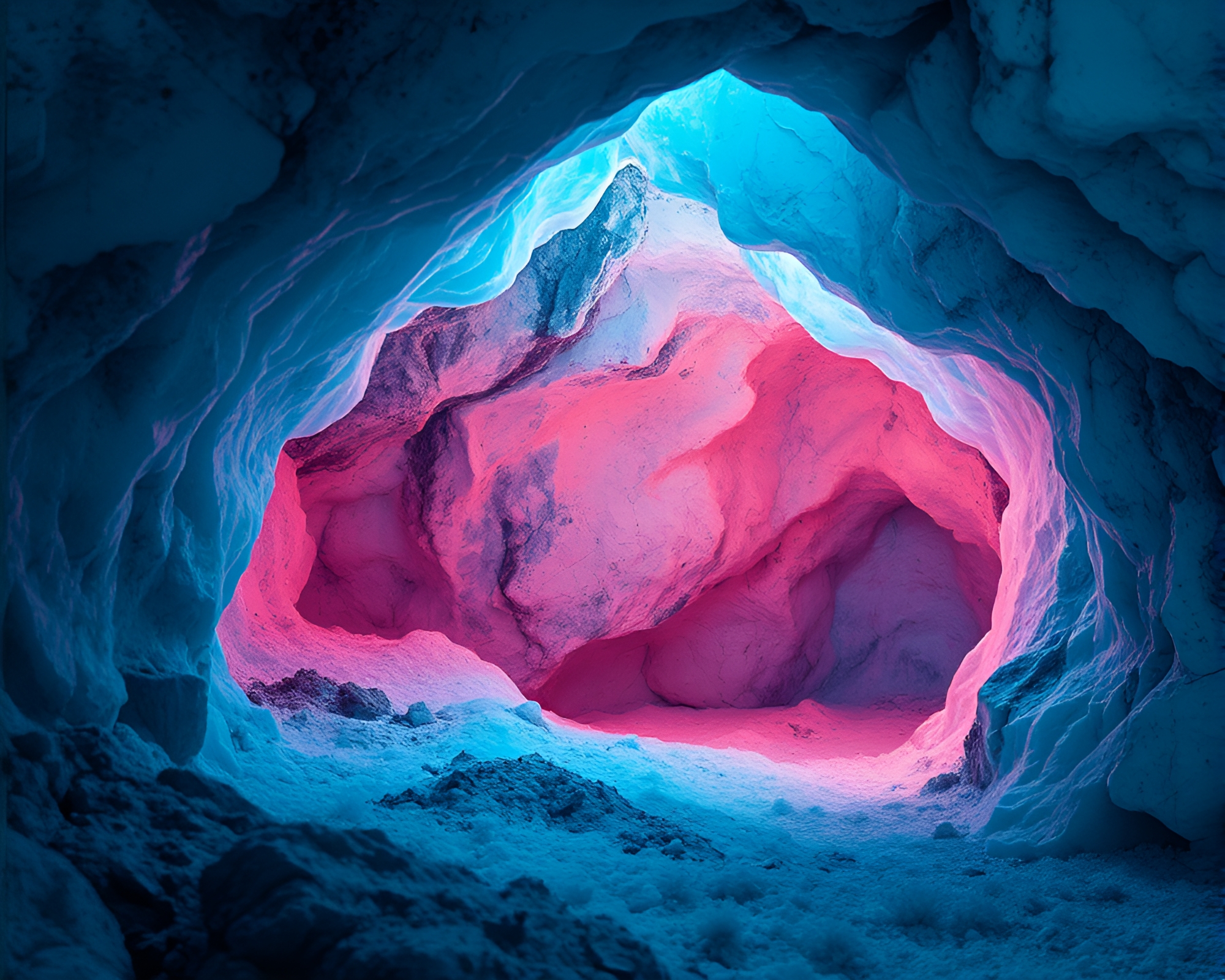Hyper-Realistic Glacial Cave Hatchings – free AI stock image