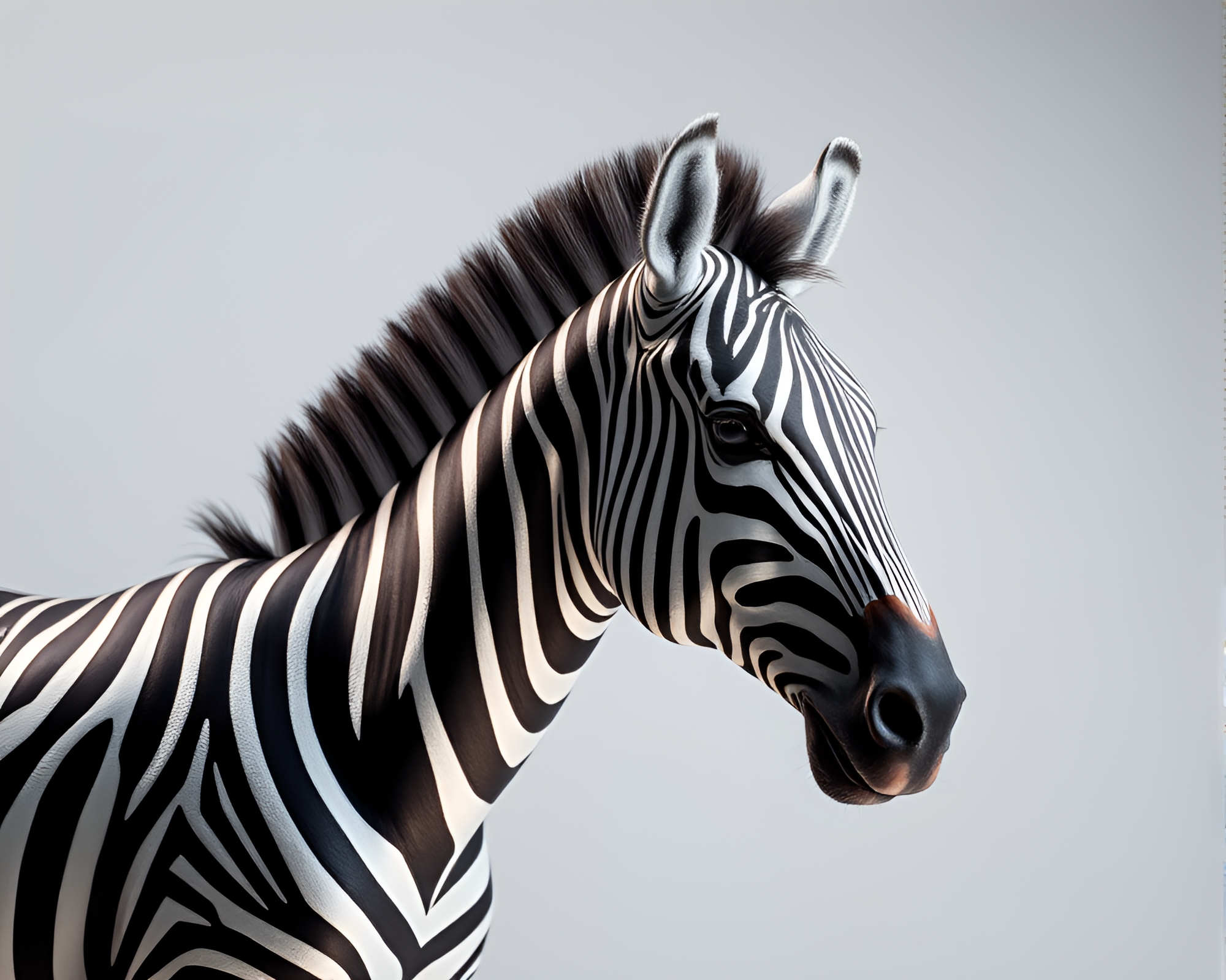 Zebra in Metallic Stop-Motion Still – free AI stock image
