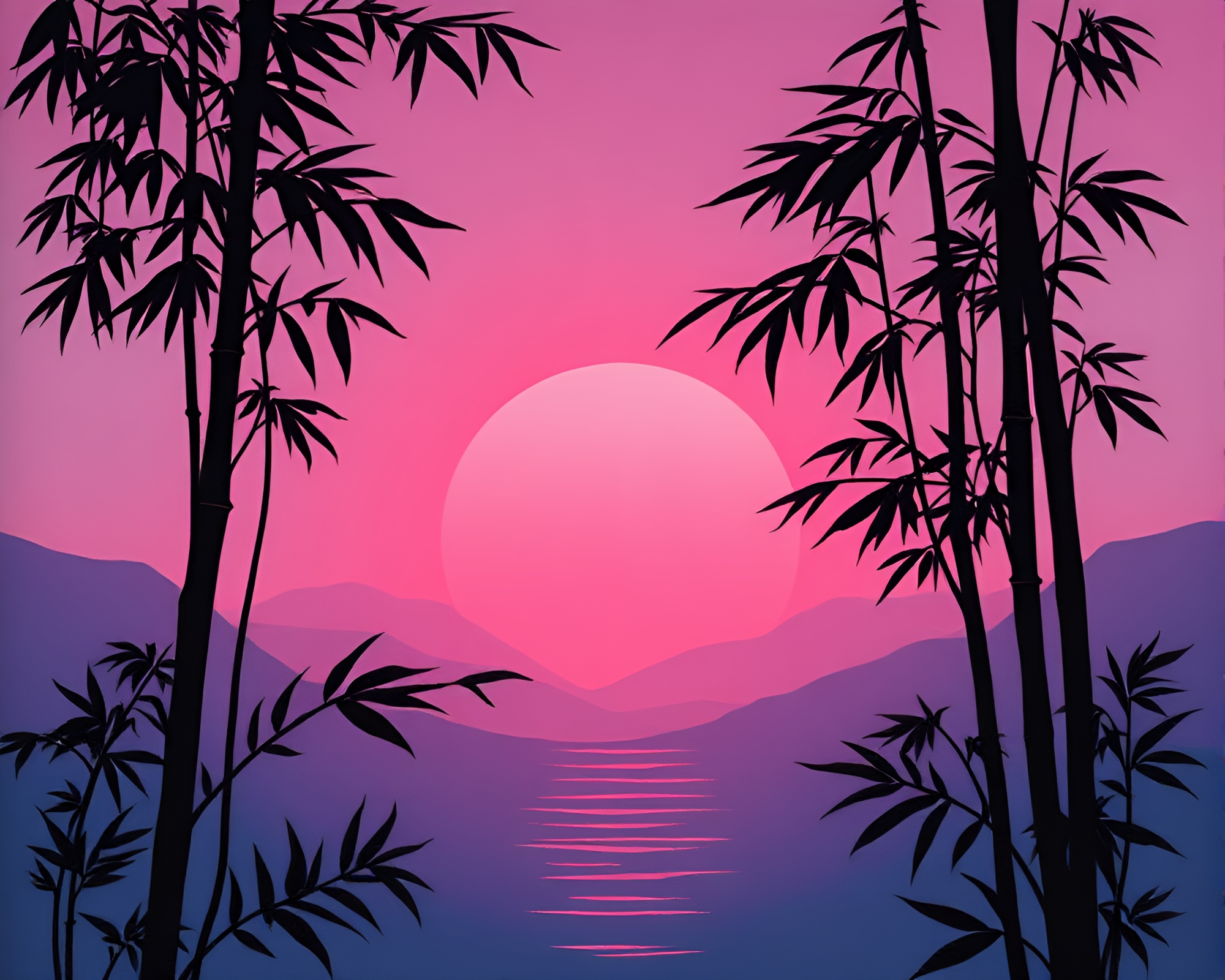 Bamboo Flute Serenity with Laser Beam Symphony – free AI stock image