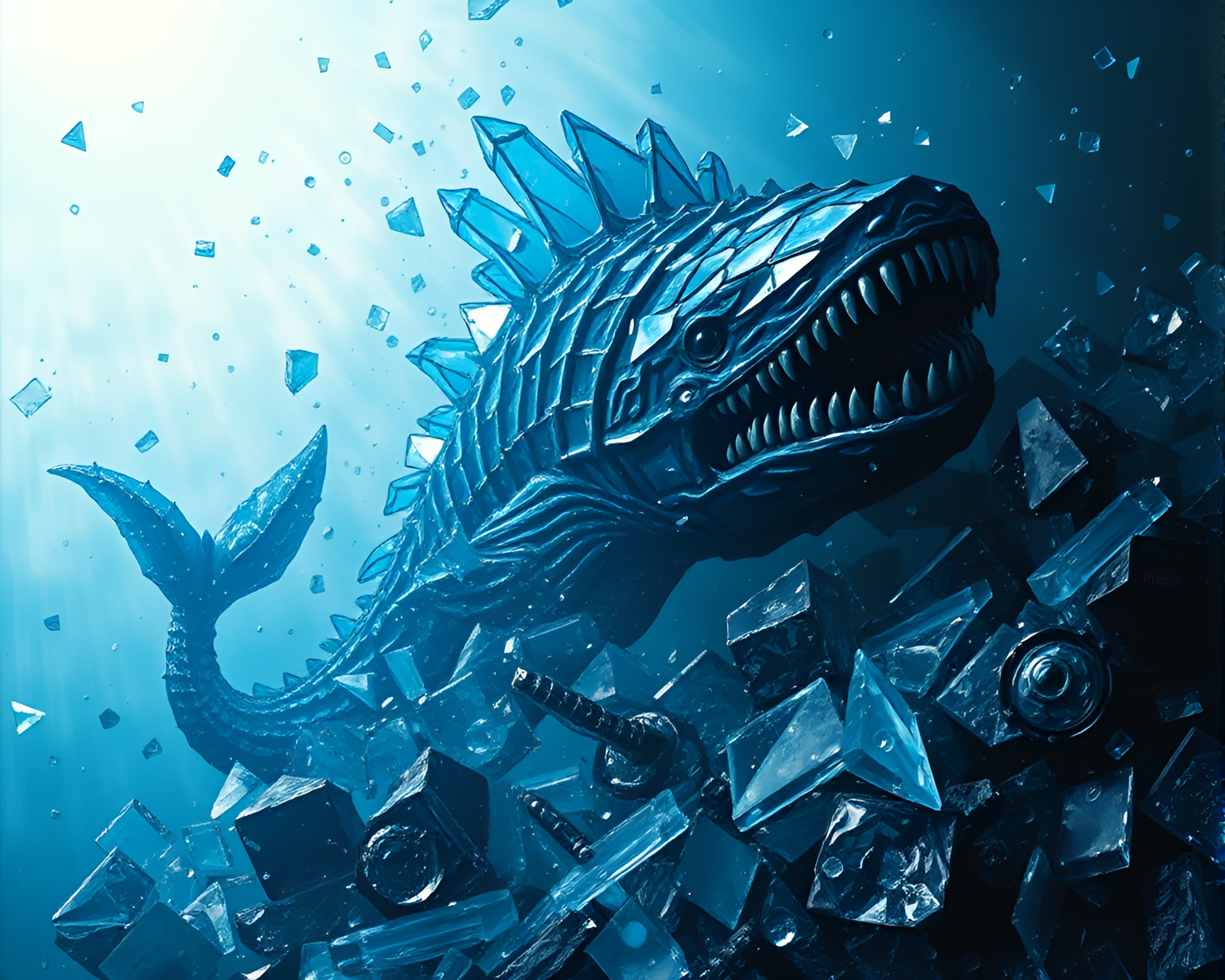 Leviathan’s Glass Shard Lair – free AI stock image