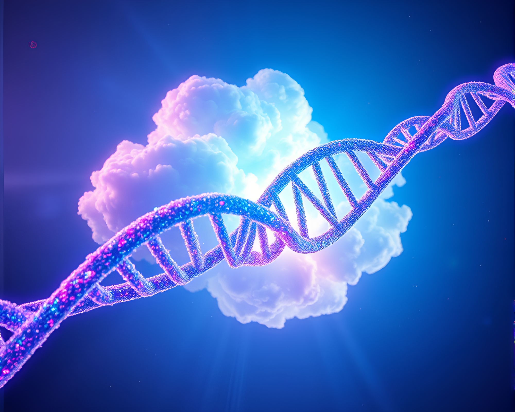 HD Glitch Art DNA Helix Cloud Formation – free AI stock image