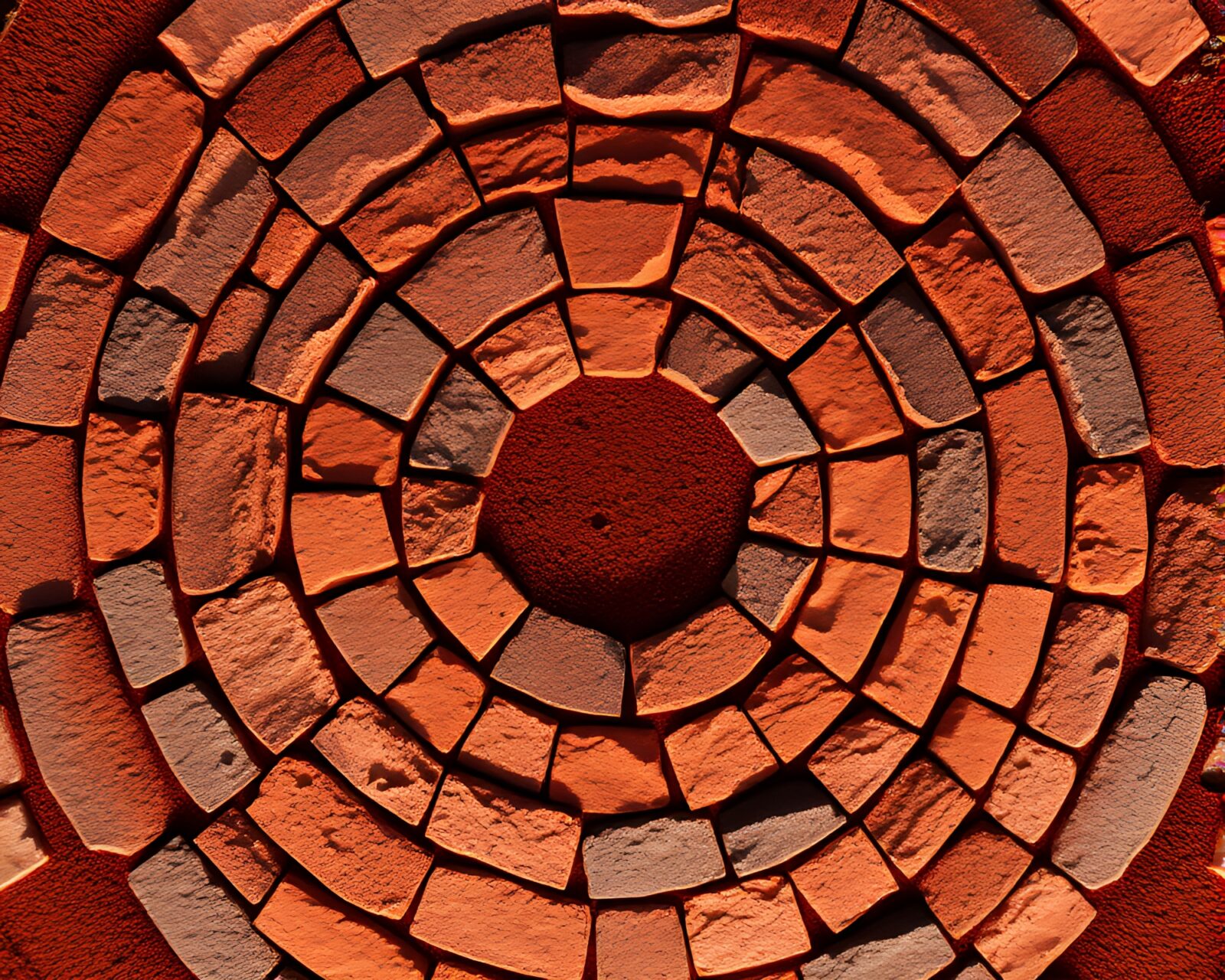 Majestic stone circle in warm burnt orange glow