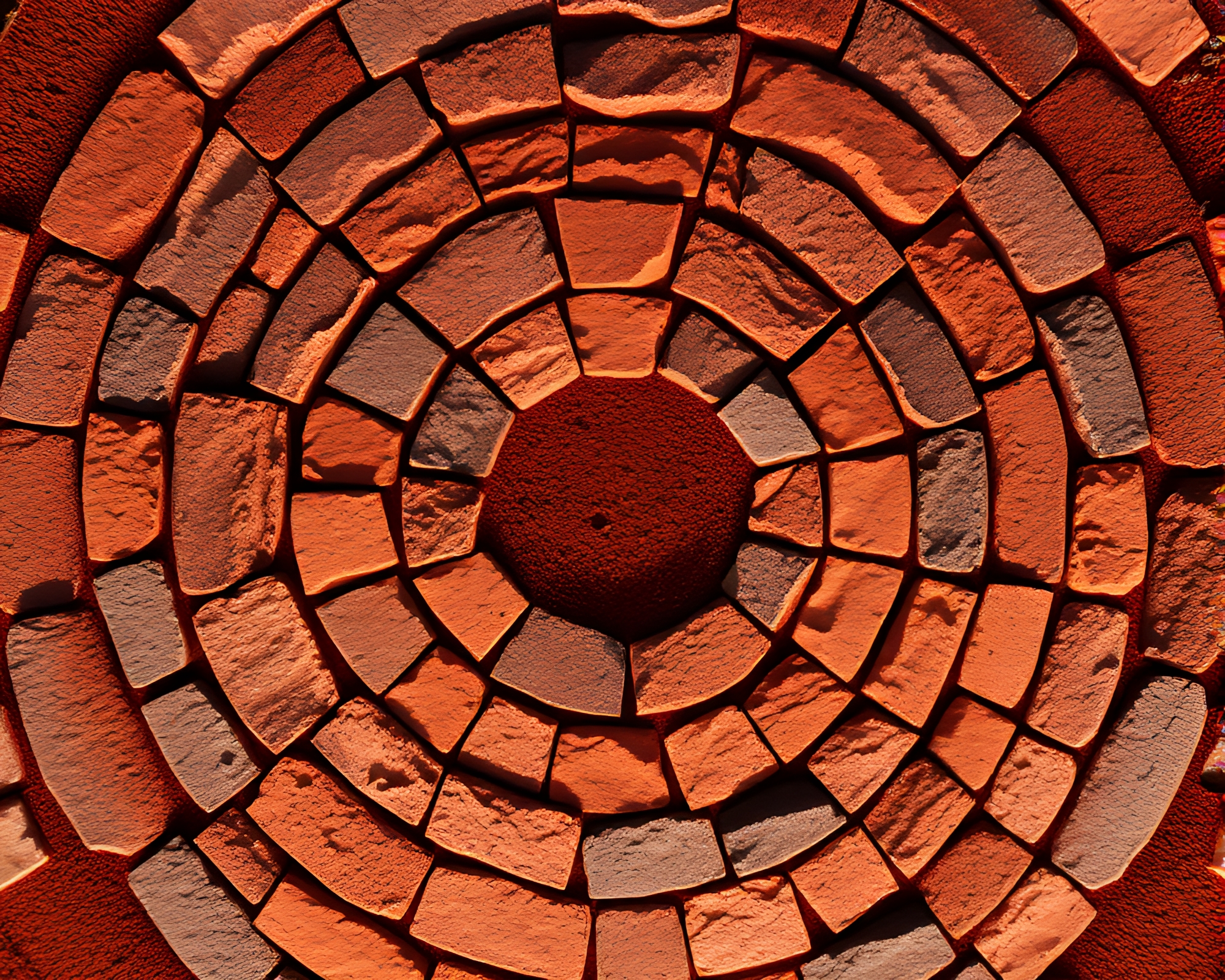 Stone Circle Radiating Burnt Orange Elegance – free AI stock image