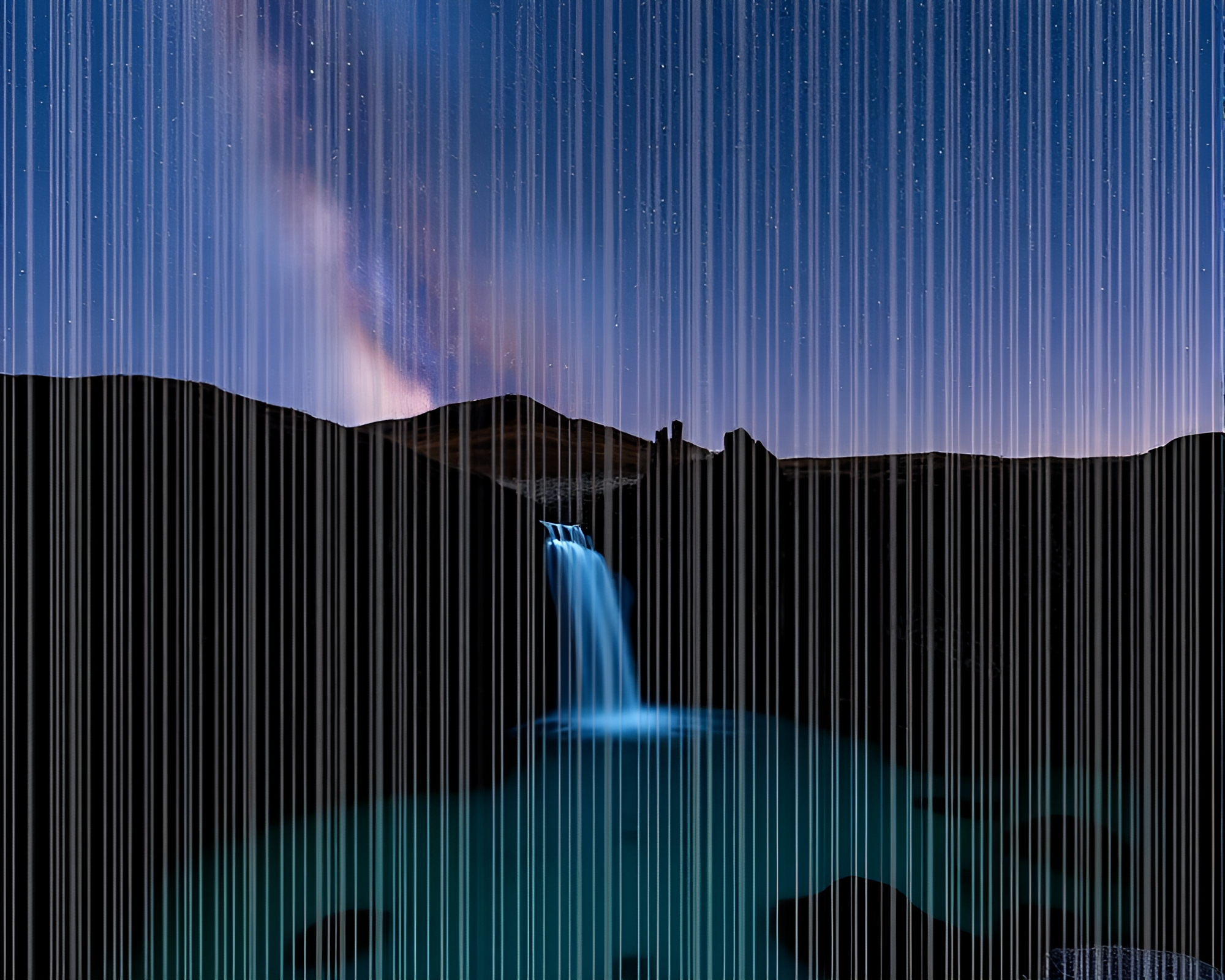 Barcode Hot Spring Beneath Starlit Sky – free AI stock image