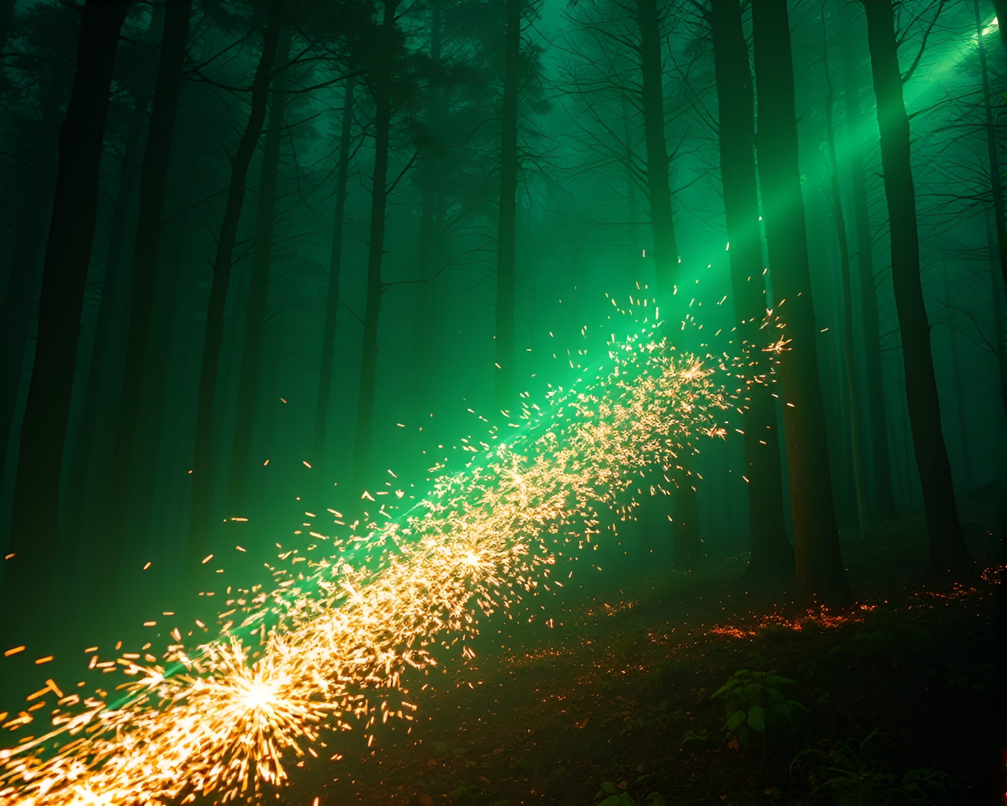 Enchanted Forest Quantum Teleportation Device – free AI stock image