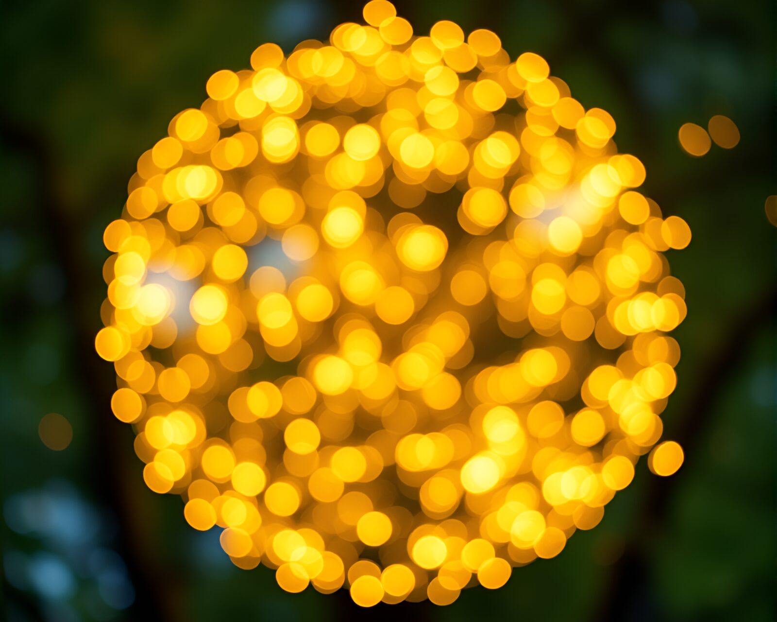 Magical nymph surrounded by bokeh lights and tree ring patterns