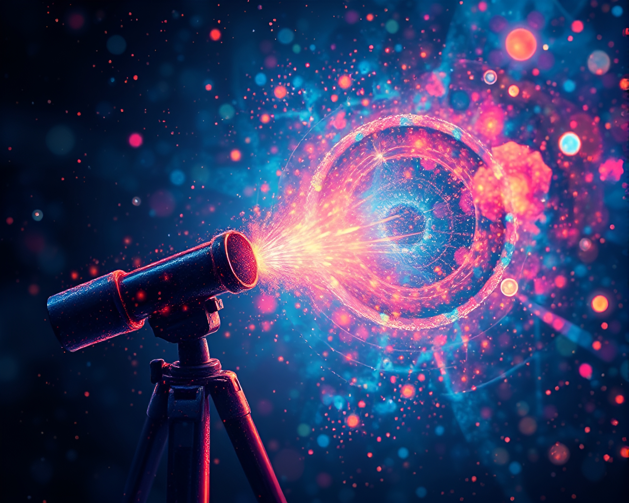 Telescope Exploration in Fractal Noise Painting – free AI stock image
