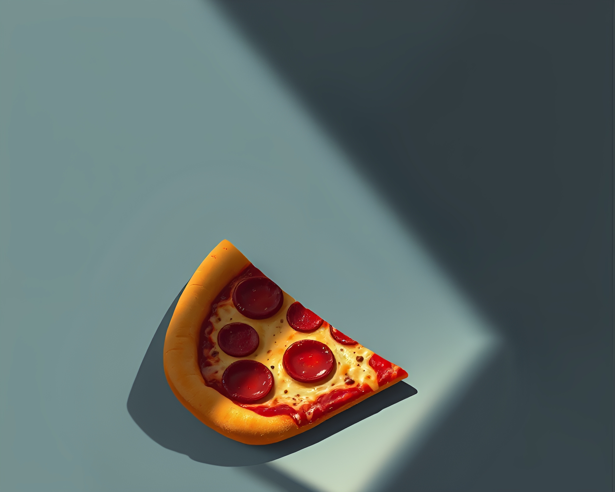 Cubist Pizza Slice in Attic Shadows – free AI stock image