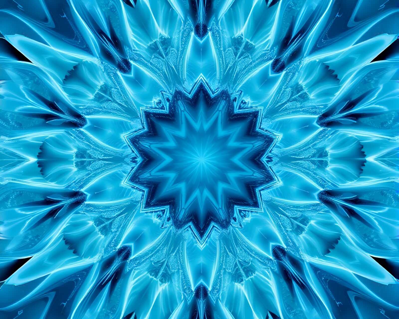 Abstract geometric design in cool blue hues on white background