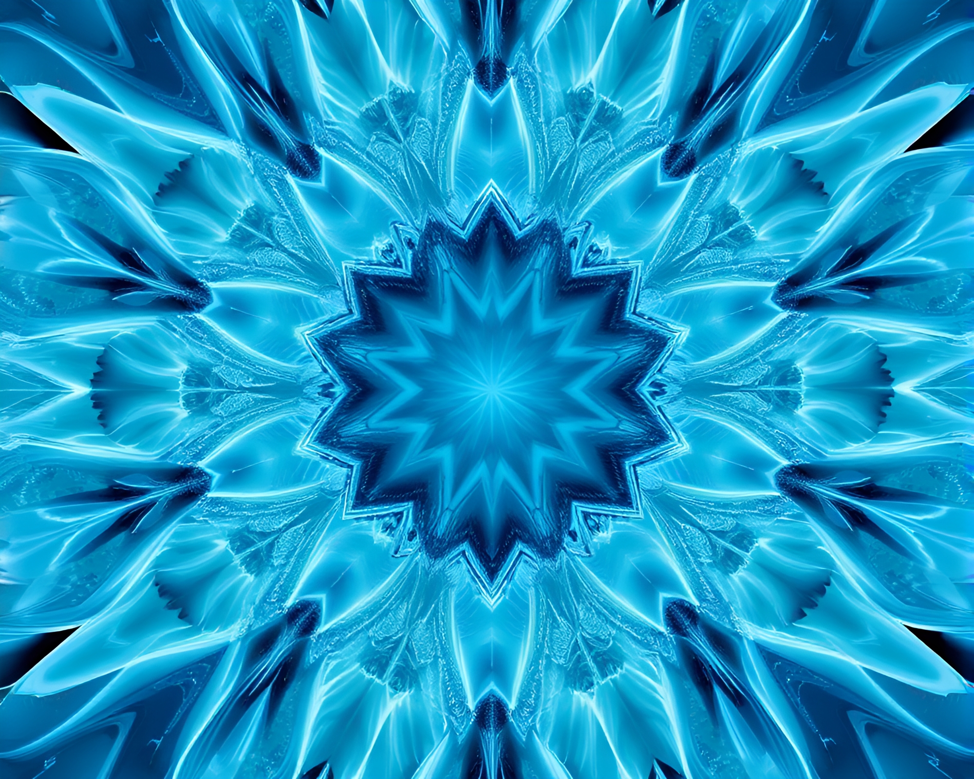 Fractal Ice Blue Technical Illustration Minimalist Pattern – free AI stock image