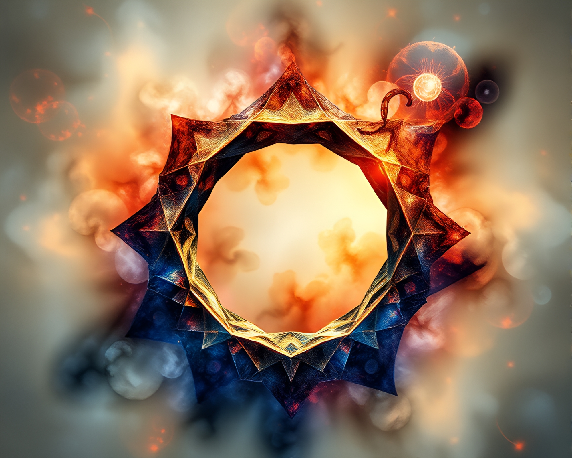 Fractal Ring Wildlife Watercolor Painting – free AI stock image