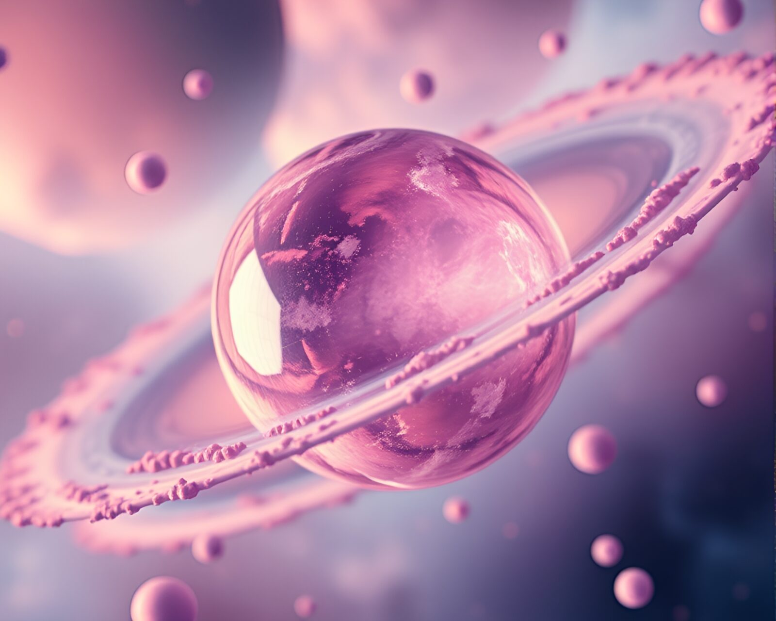 Vibrant close-up image with planetary pastel palette and tri-tone style.