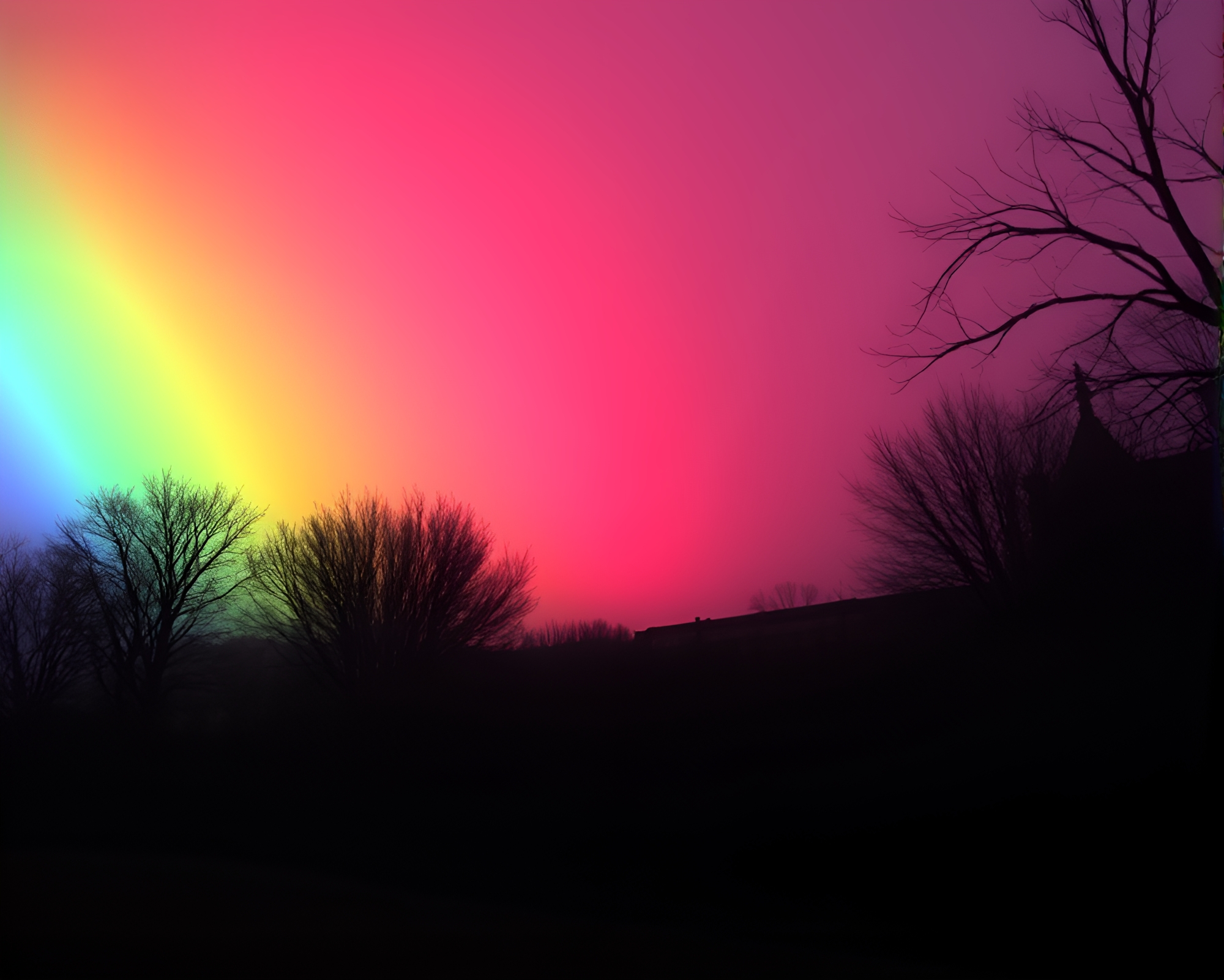 Gothic Rainbow Refraction in Subsurface Scattering Light – free AI stock image