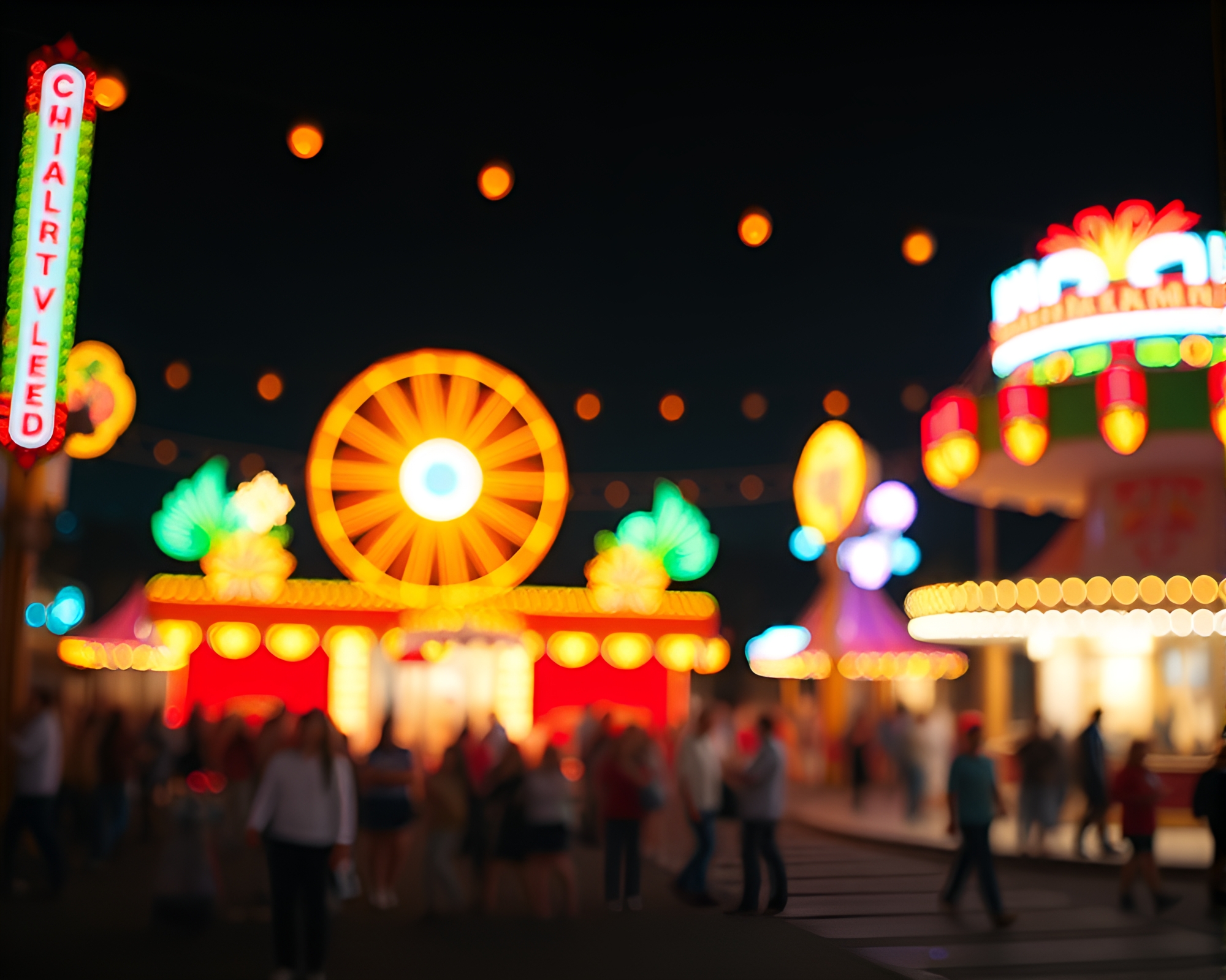 Rusty Pocketknife Carnival Lights Voxel Art Composition – free AI stock image