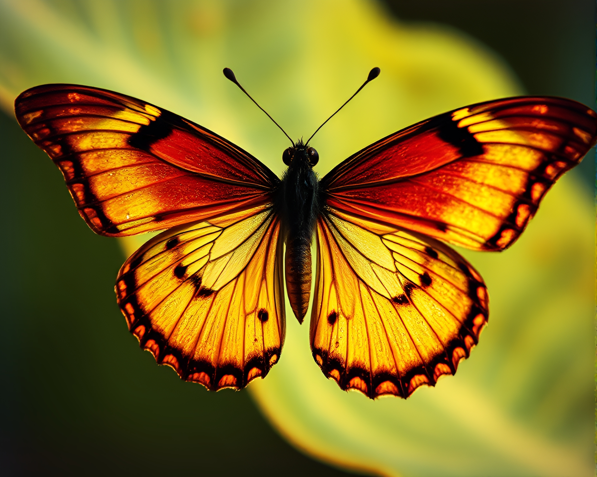 Silk Butterfly Close-Up with Expired Film Aesthetic – free AI stock image
