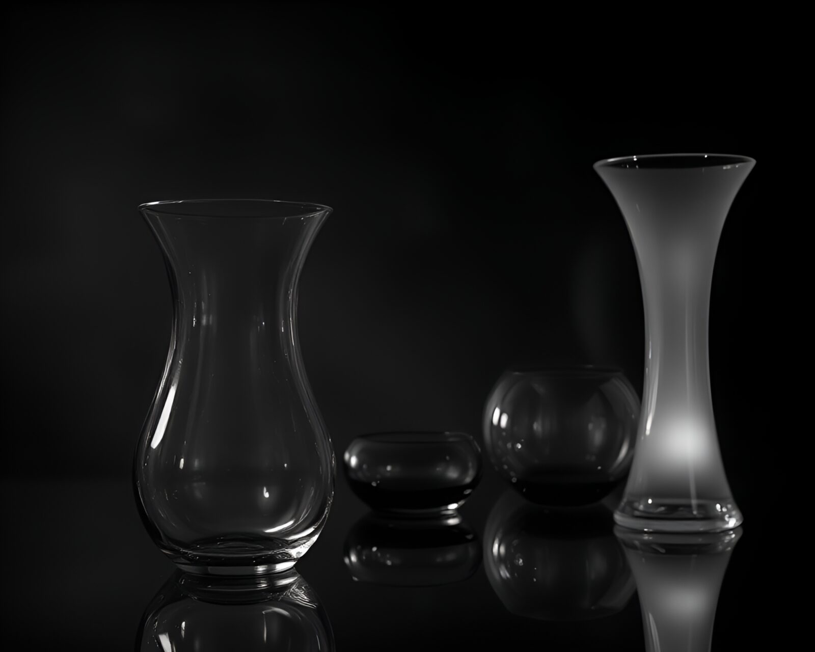 Duochrome Murano glass sculpture in desaturated surroundings with pixelated effect