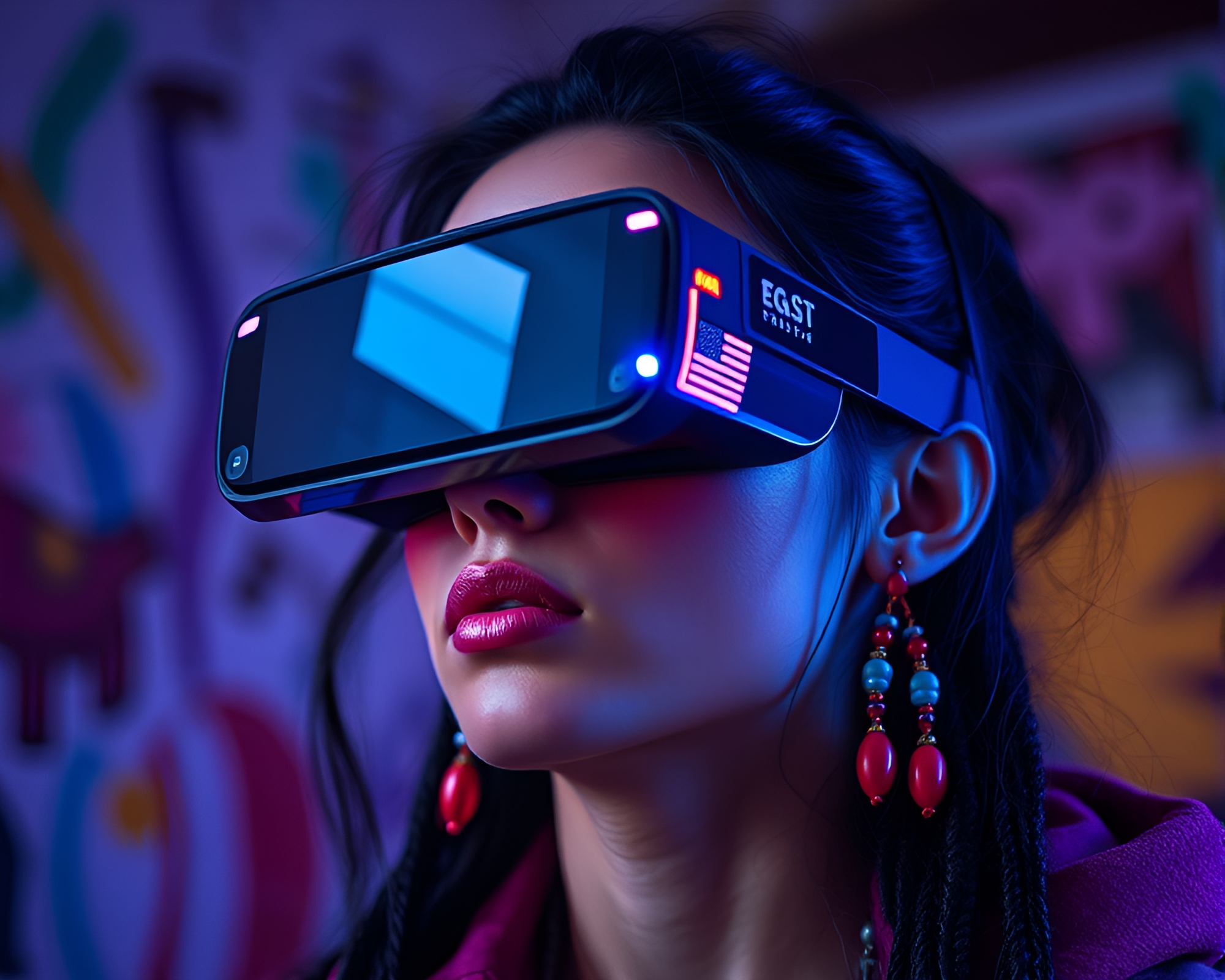 Pastel Graffiti Augmented Reality Glasses Spotlight Beadwork – free AI stock image