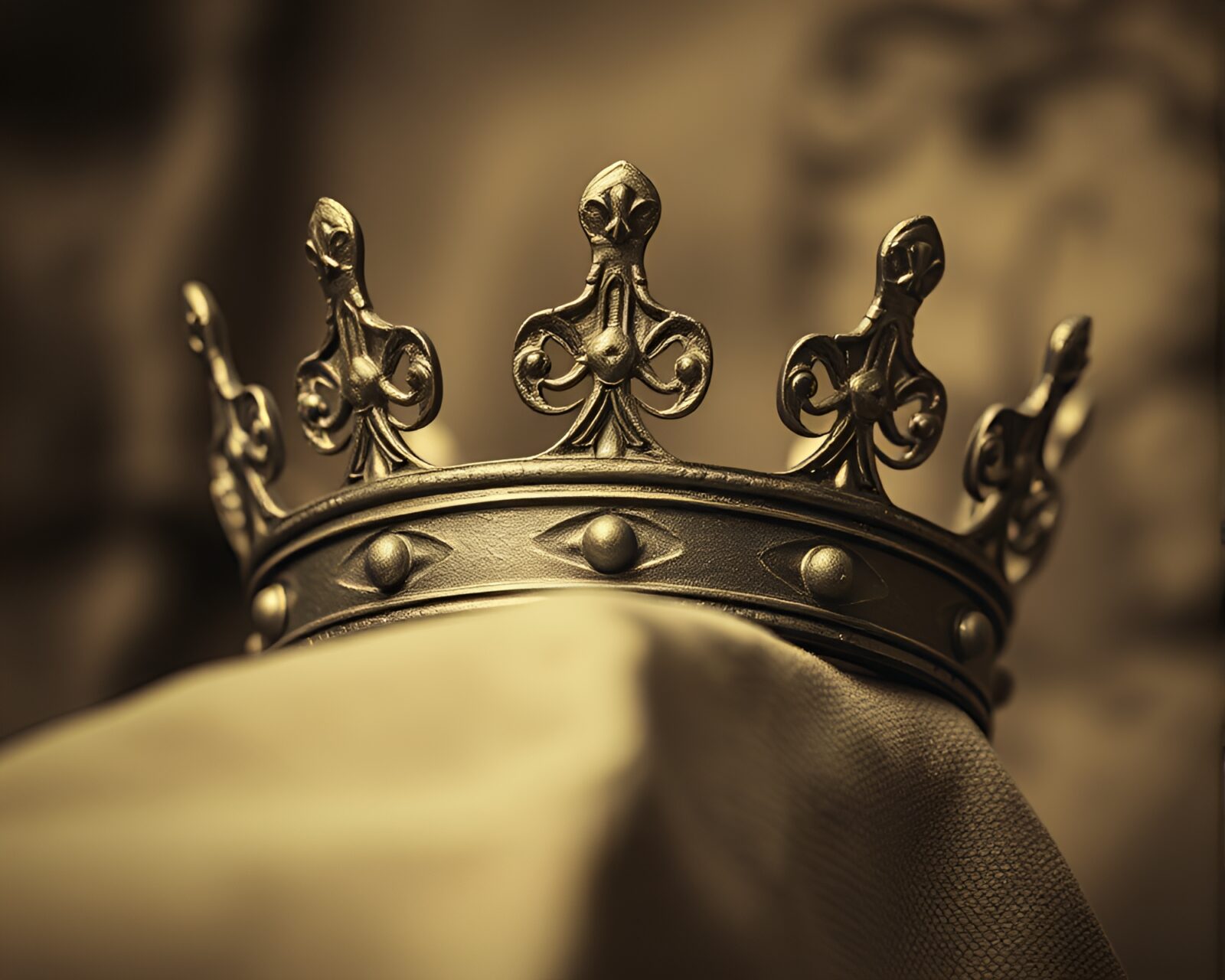 Vintage crown with blurred background exuding royal essence