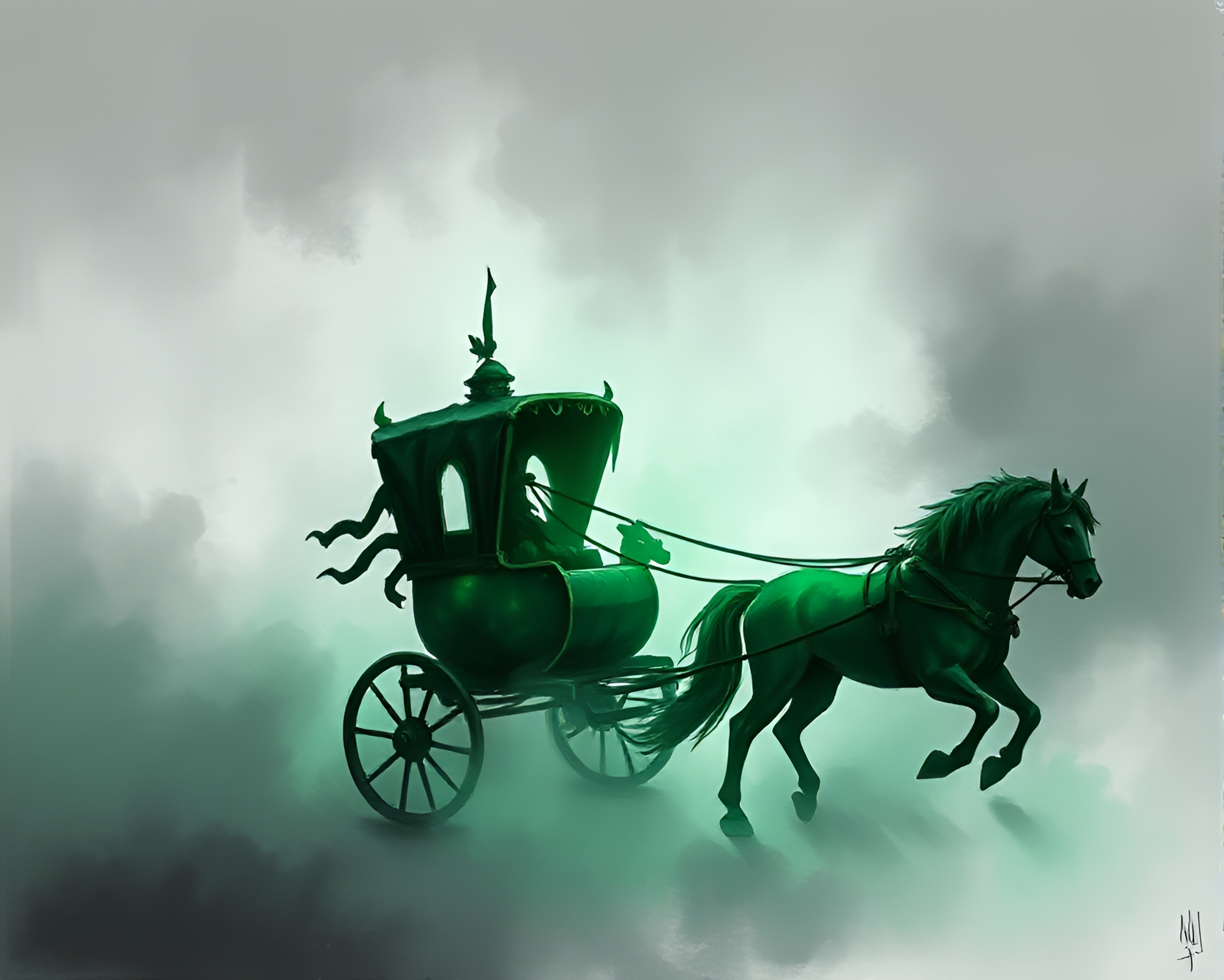 Chariot of the Emerald Mist – free AI stock image