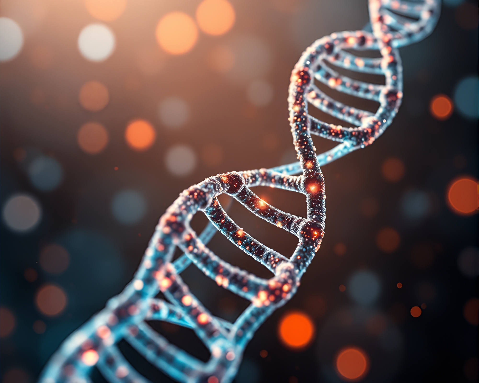 Digital DNA Helix Trompe-l’oeil Composition – free AI stock image