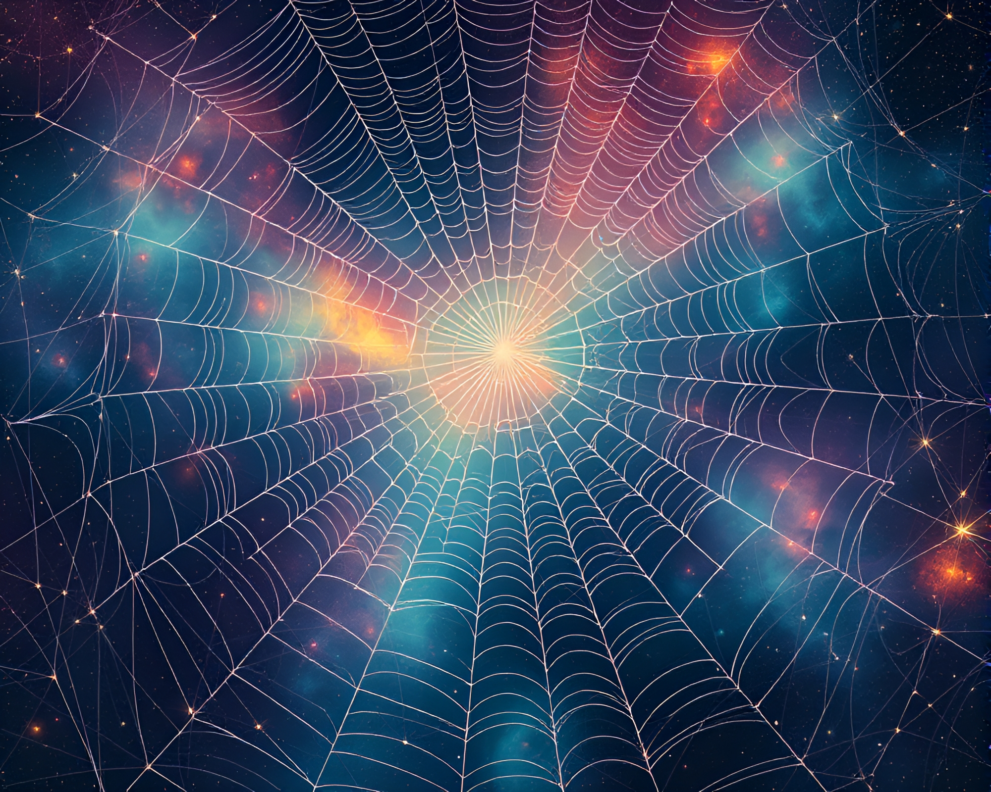Mesmerizing Magic Circle in Cosmic Cobweb Strands – free AI stock image