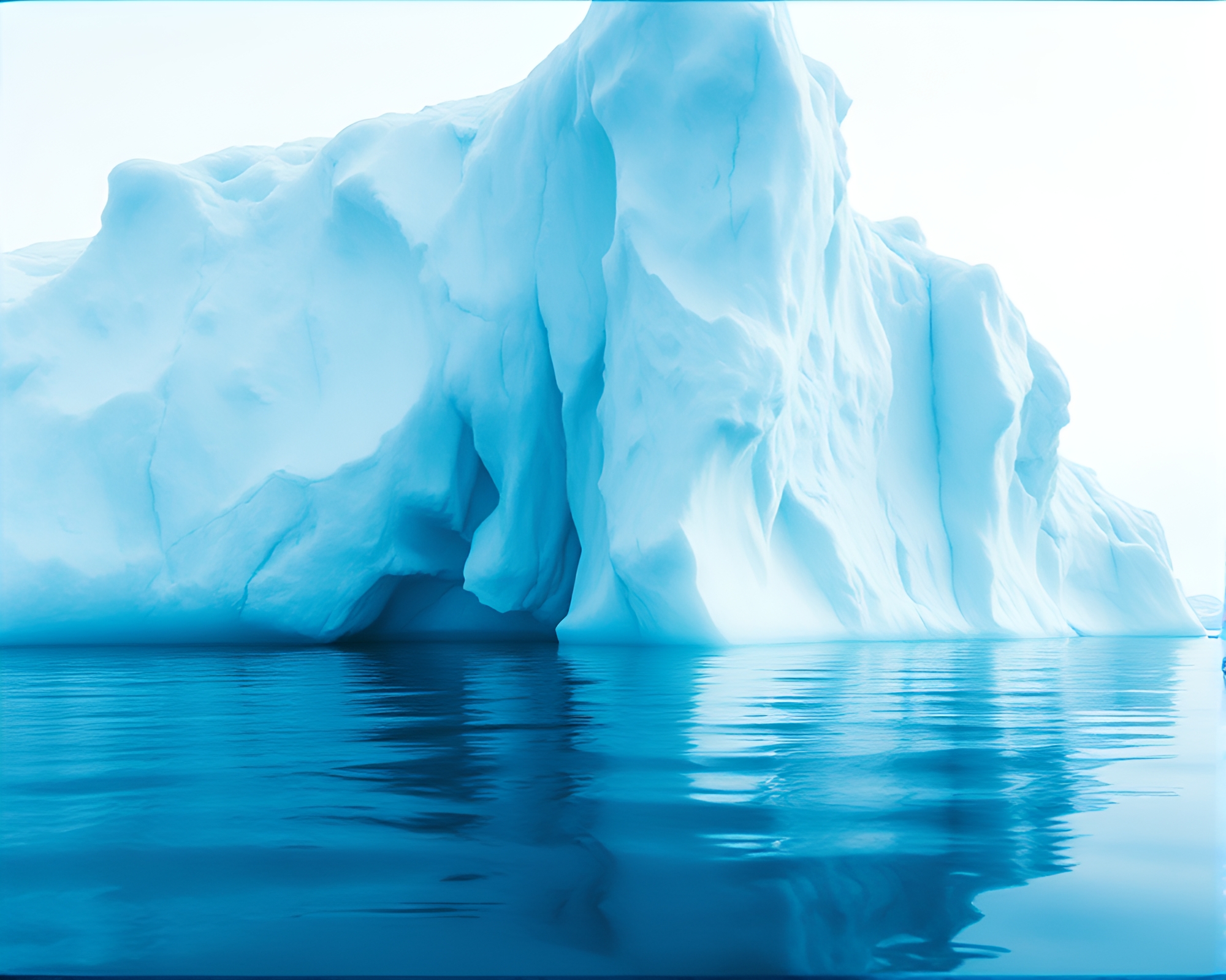 Wildlife Watercolor: Arctic Iceberg Double Exposure – free AI stock image