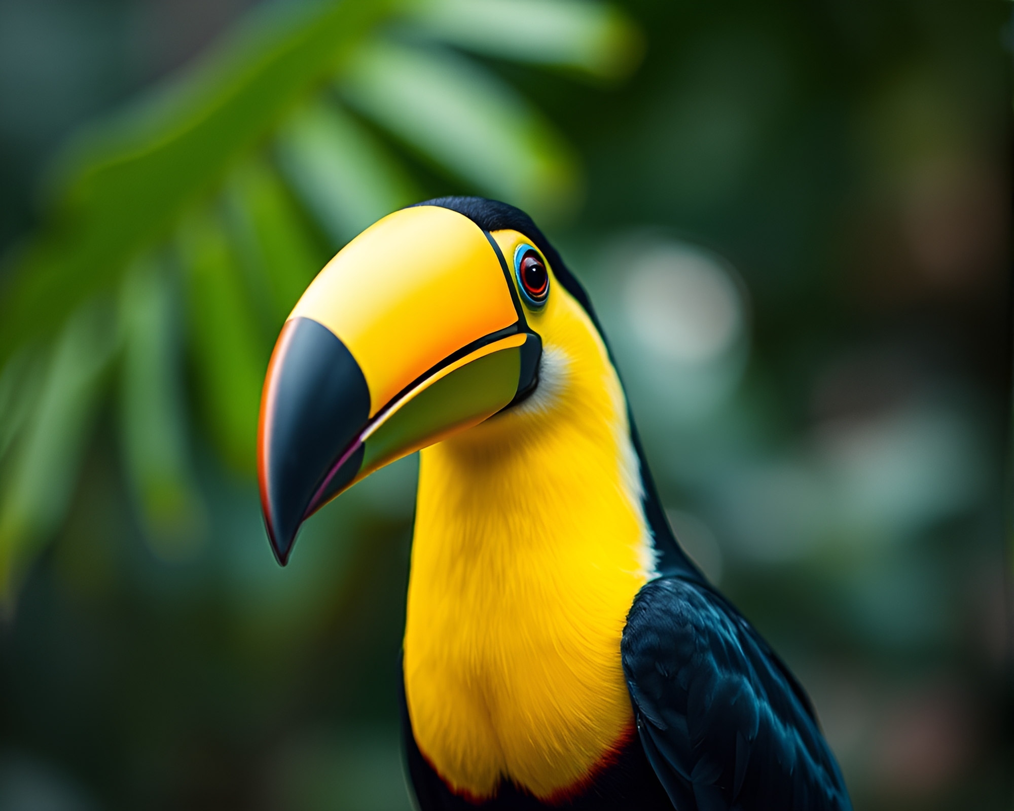 Surreal Toucan in Dreamy Matte Focus – free AI stock image