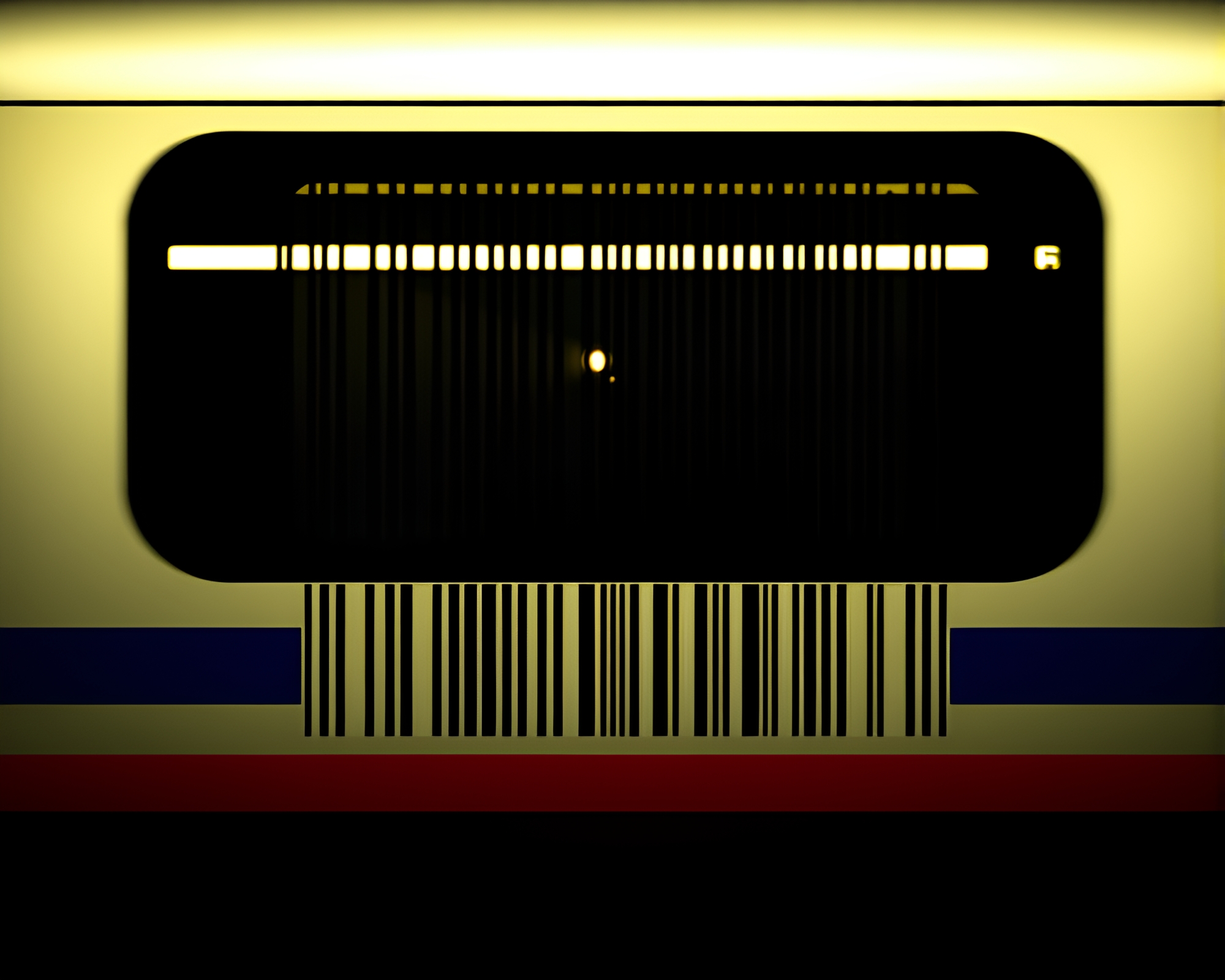 Barcode Train: Backlit Earth Tone Silhouette Composition – free AI stock image