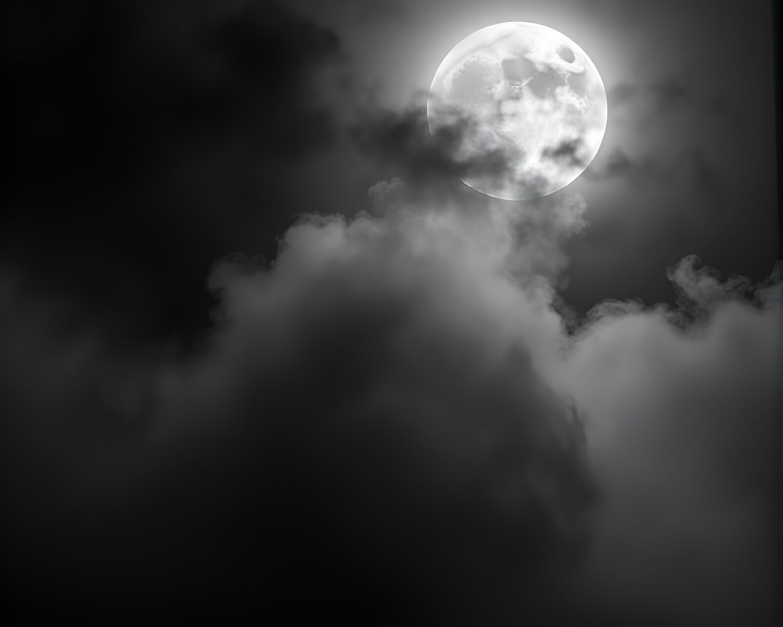 Soft focus grayscale image of steam vapor shapes