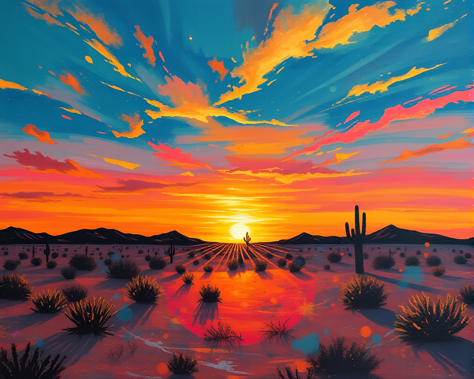 Gilded Sunset in Parallel Universe – free AI stock image