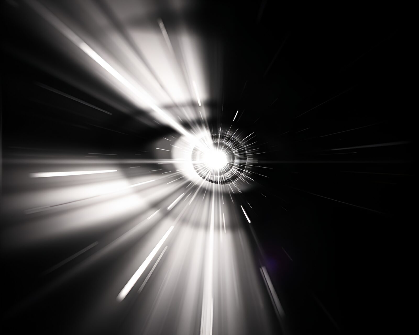 Futuristic cyber eye in silhouette against dramatic backlit flare