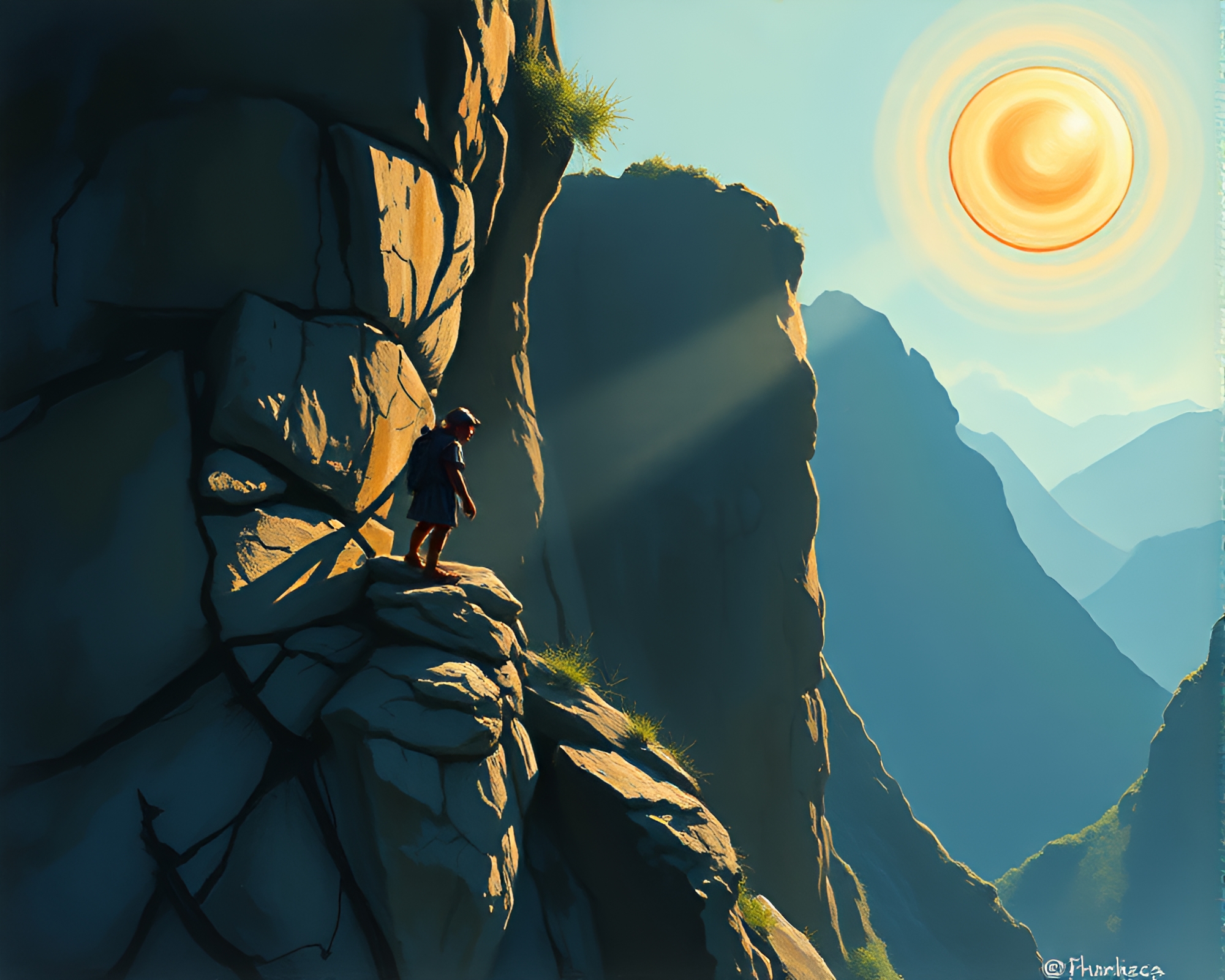 Goblin King at Cliffside Sunset – free AI stock image