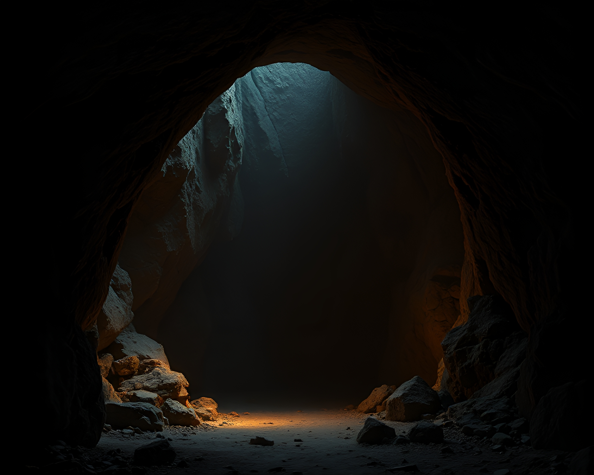 Enchanting Magic Circle at Dark Cave Entrance – free AI stock image