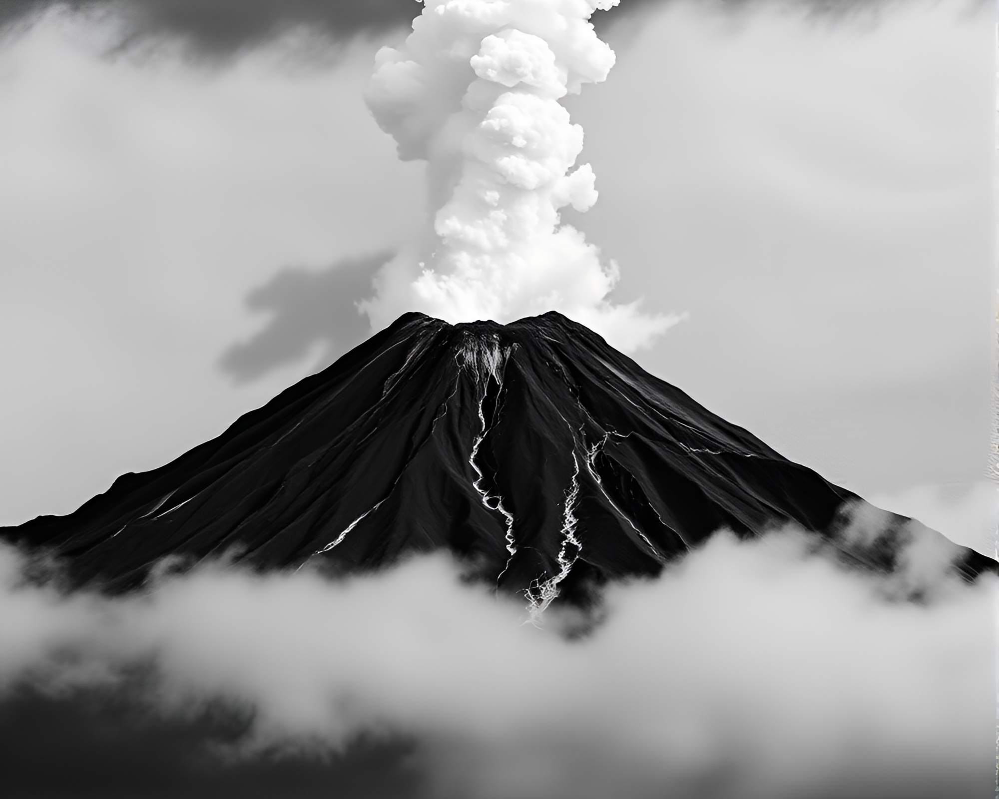 Volcanic Eruption Amidst Fabric Folds – free AI stock image