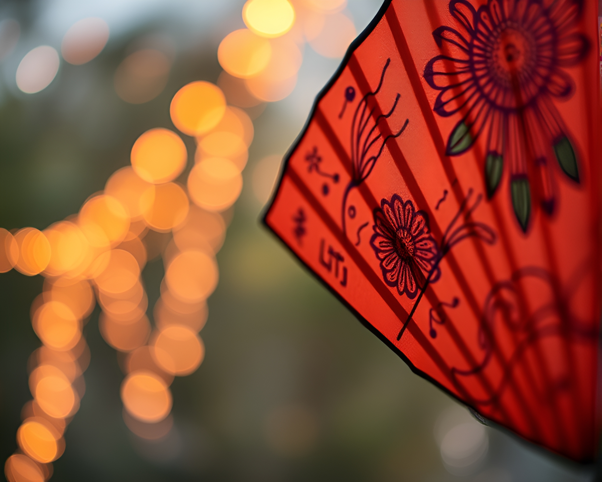 Elegant Hand-Painted Fan in Utopian Copper Tones – free AI stock image