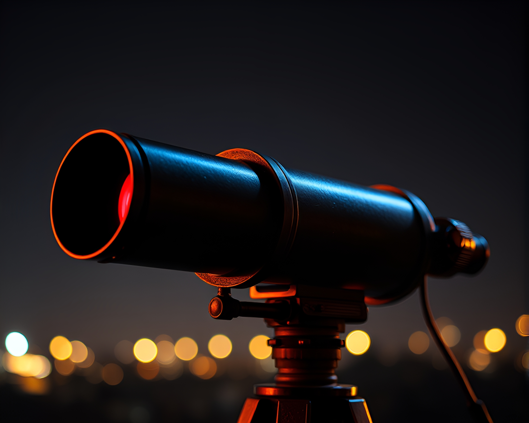 Vintage Telescope in Digital Noise Matte Painting – free AI stock image