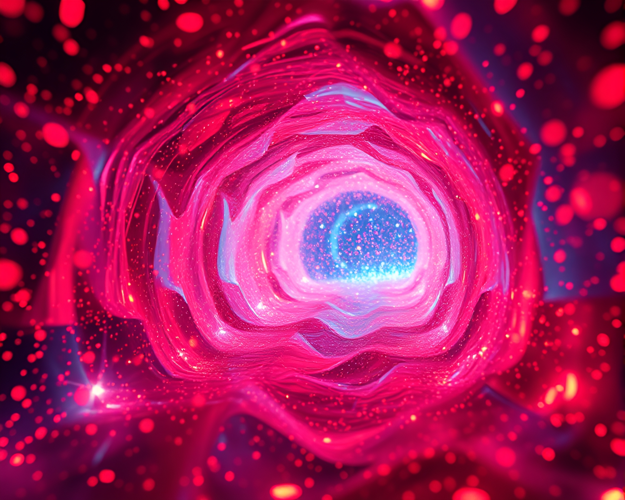 Glowing Embers in Glass Tunnel Fantasy Scene – free AI stock image