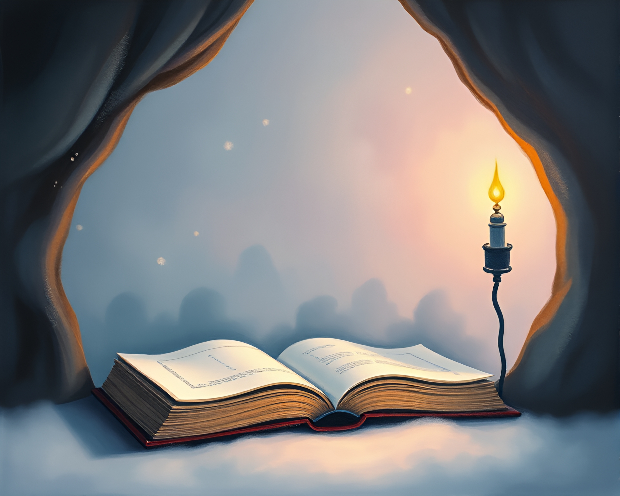 Enchanted Book in Negative Space – free AI stock image