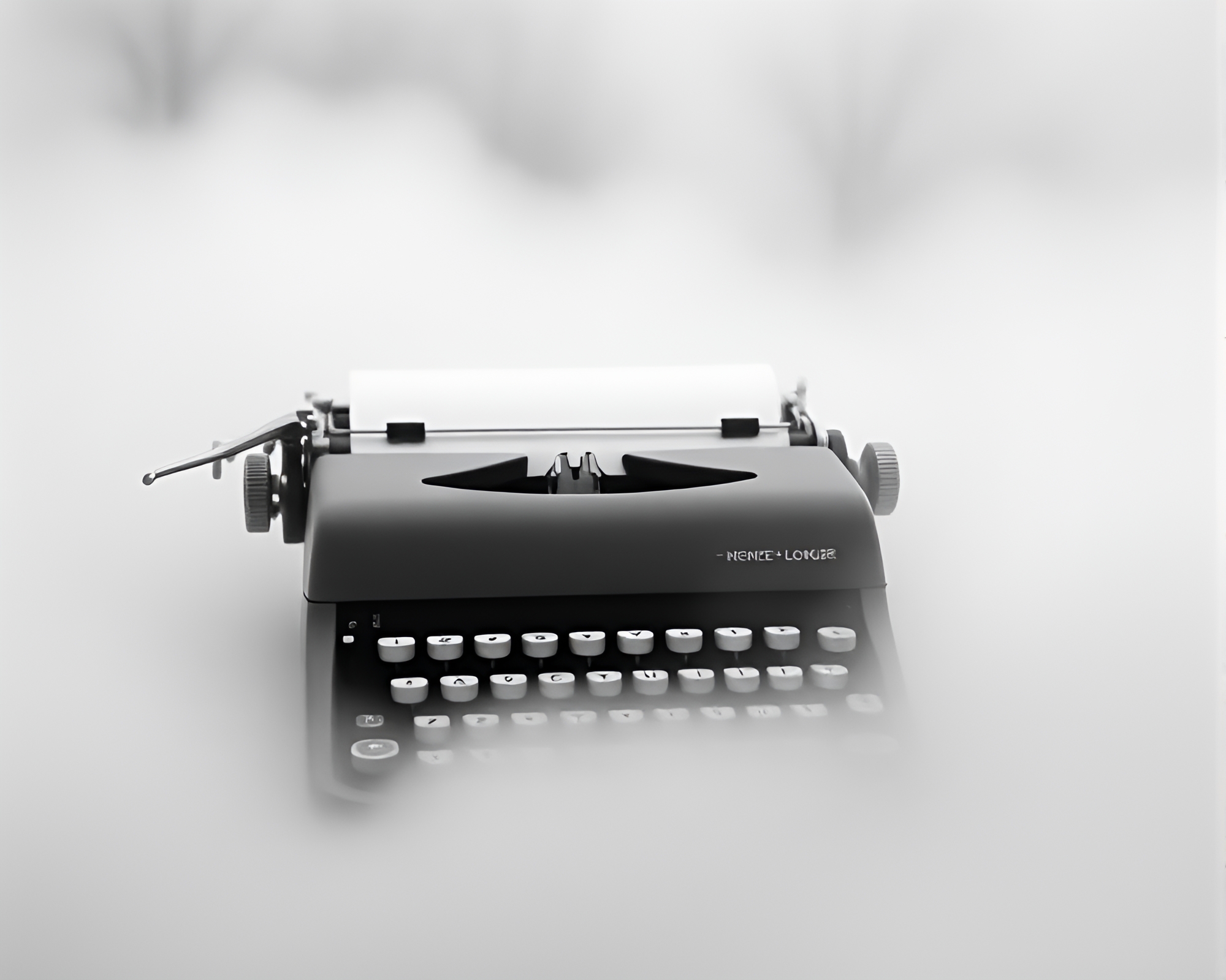 Enigmatic Mist: Antique Typewriter in Trompe-l’oeil Fog – free AI stock image