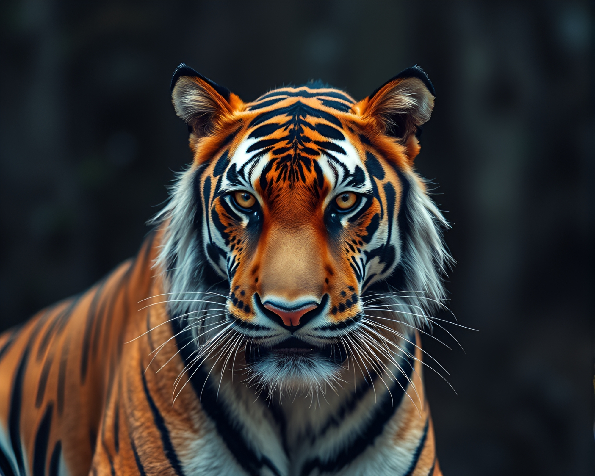 Tiger Silhouetted in Natural Frame of Trees – free AI stock image