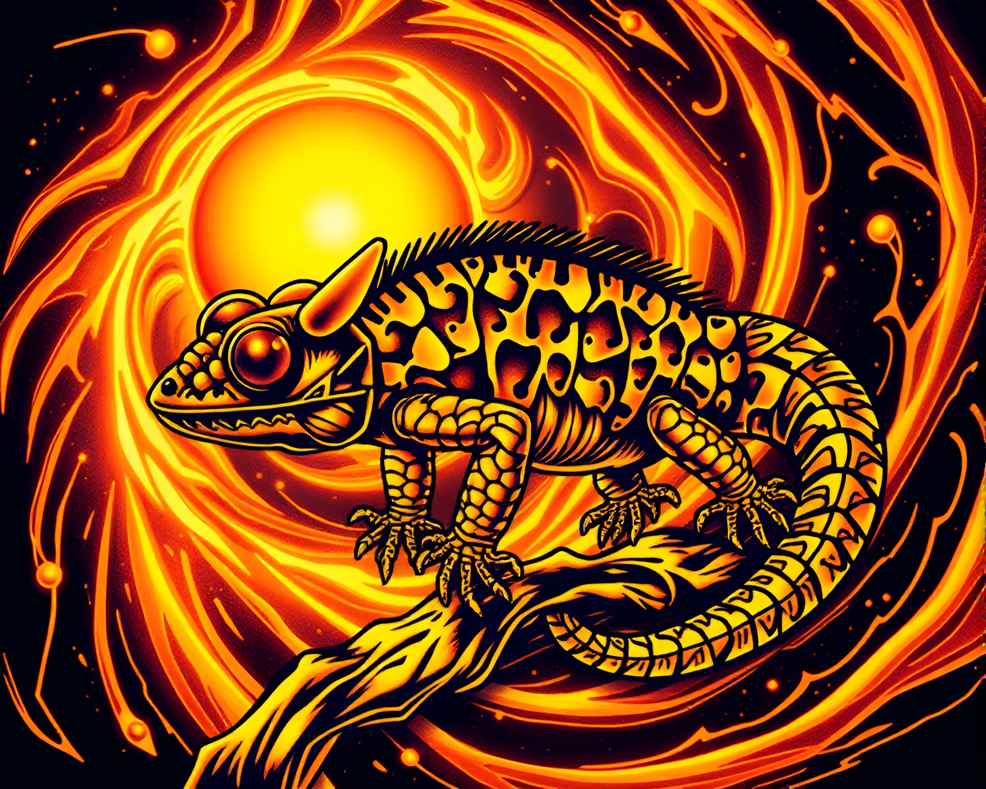 Armadillo in Golden Hour Vortex – free AI stock image