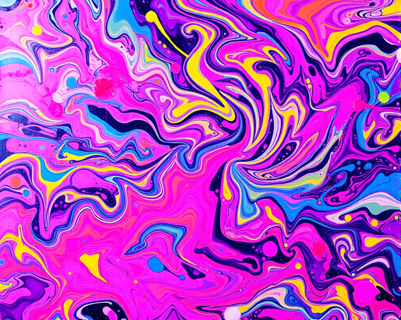 Dynamic 3D swirls of neon colors in vibrant motion
