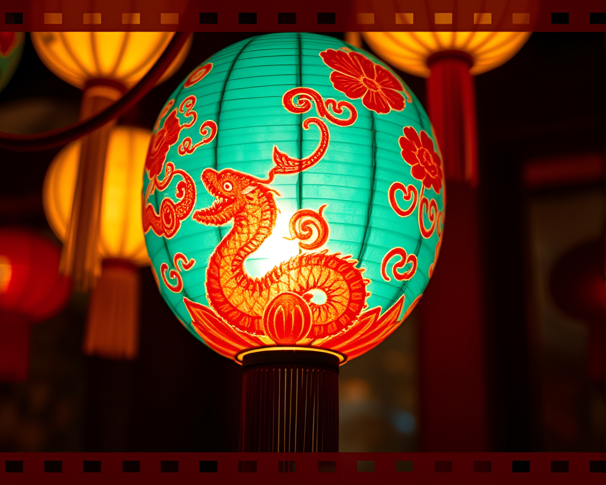 Dragon Egg Embroidered with Lantern Light – free AI stock image