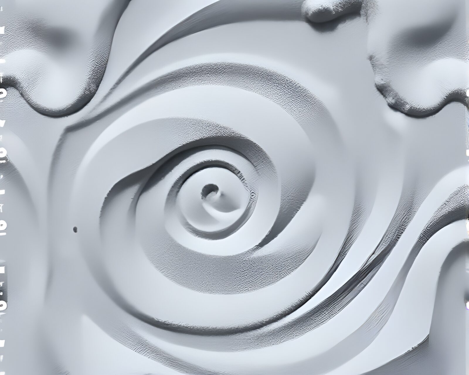 Intricate blue sand swirl pattern resembling pumpkin pie design