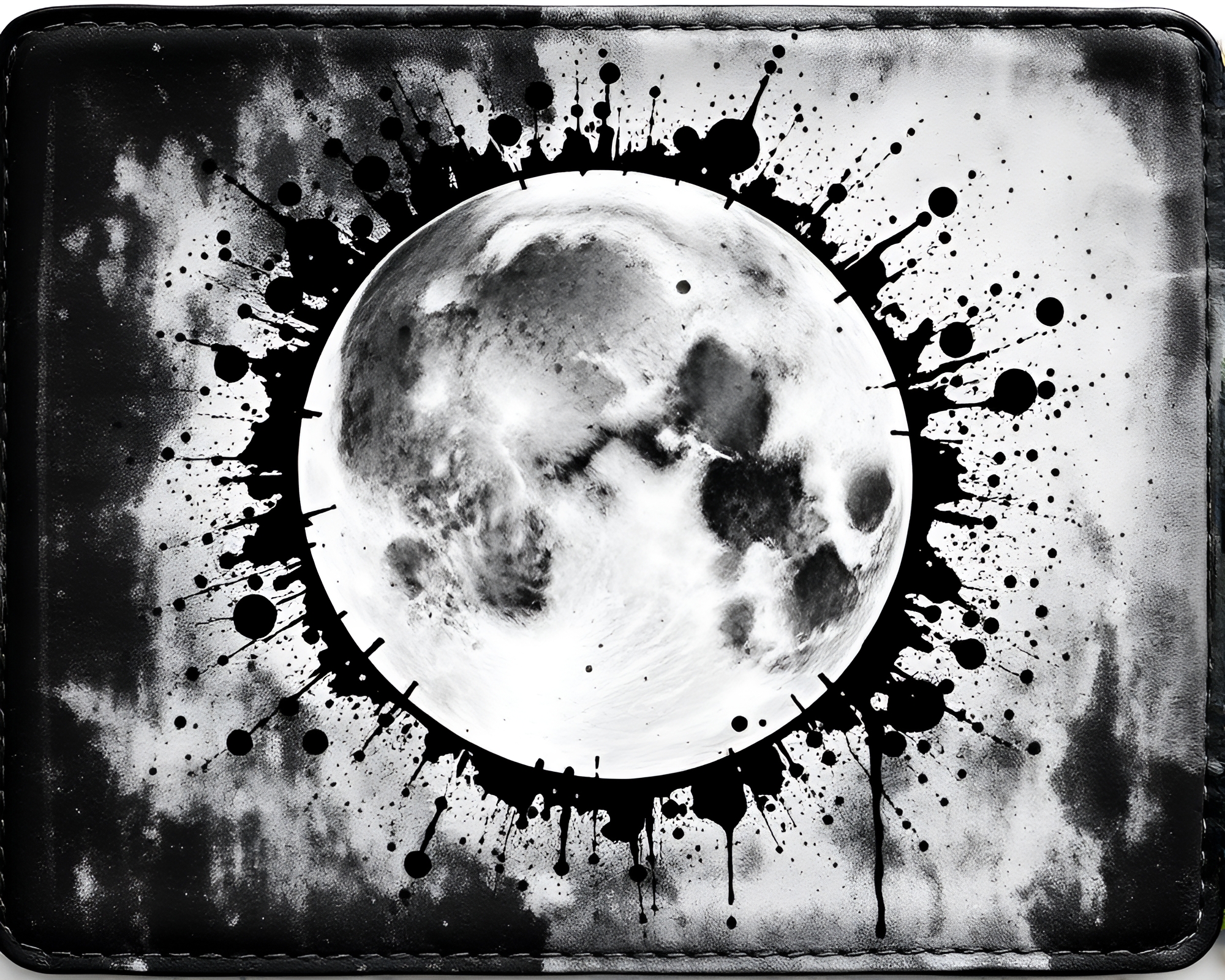 Lunar Leather Ink Splashes Composition – free AI stock image