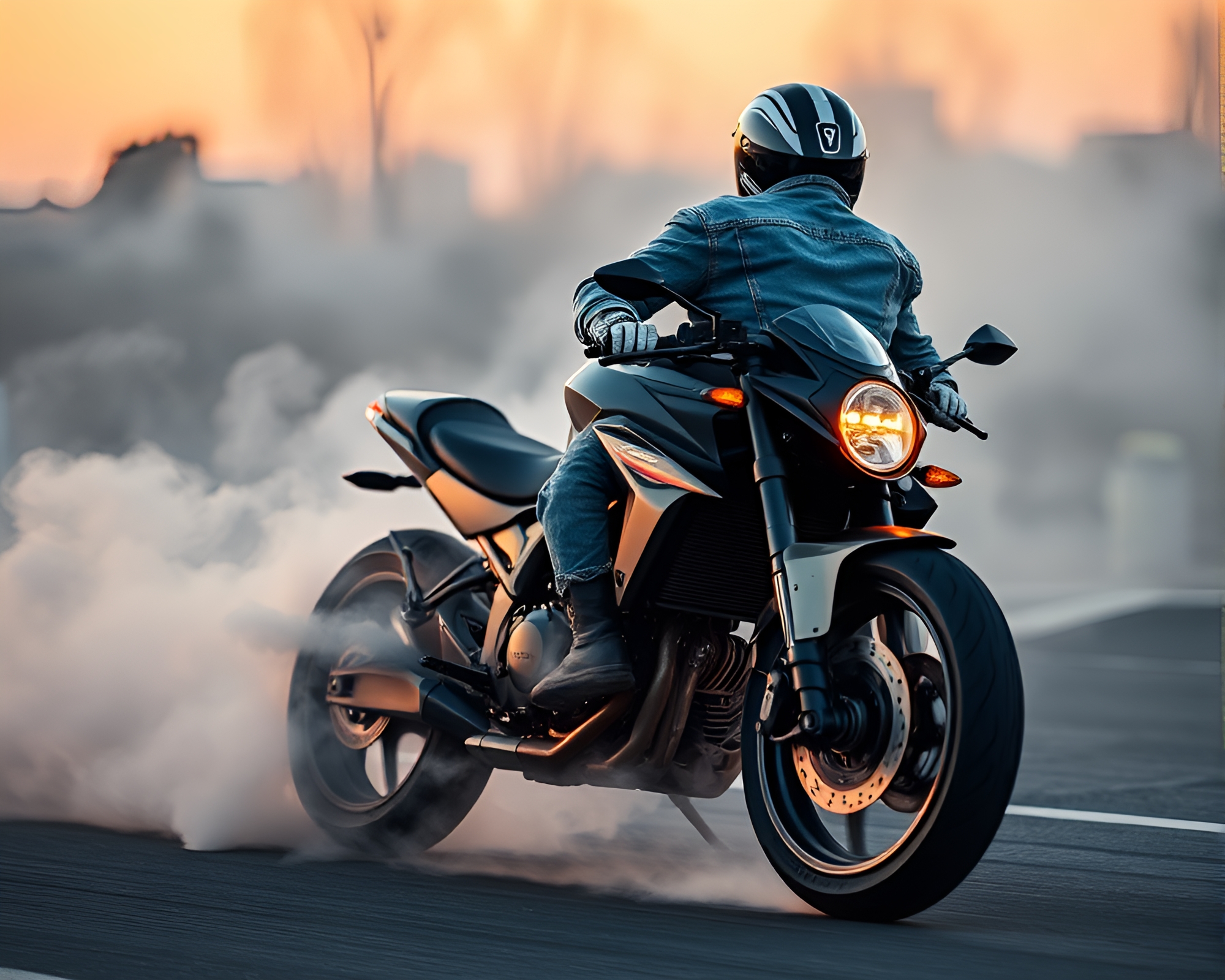 Swirling Smoke Hoverbike in AI-Generated Style – free AI stock image
