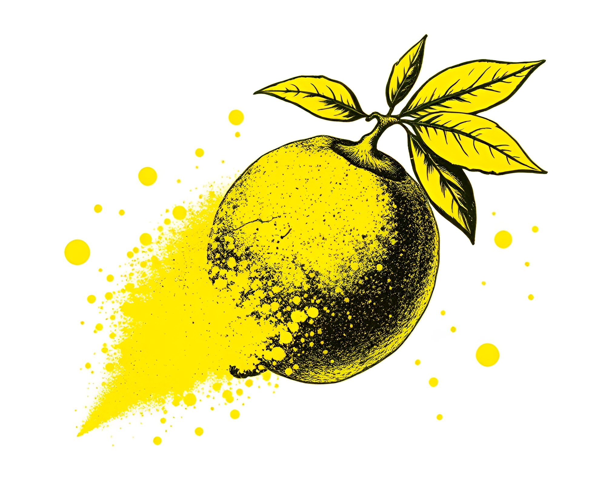 Lemon Yellow Augmented Reality Dust Overlay Scene – free AI stock image