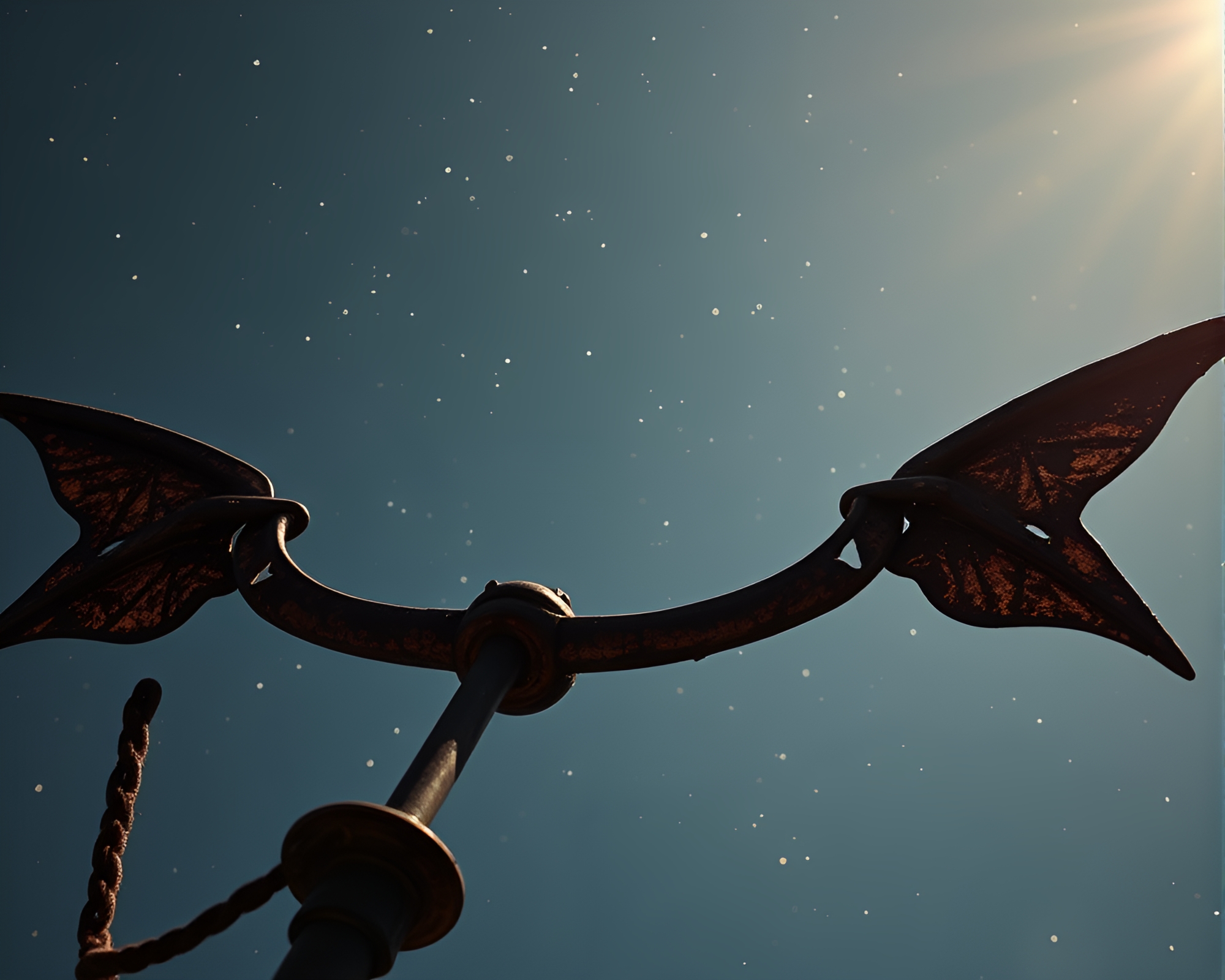Mystical Djinn under Starlit Rust Patina Sky – free AI stock image