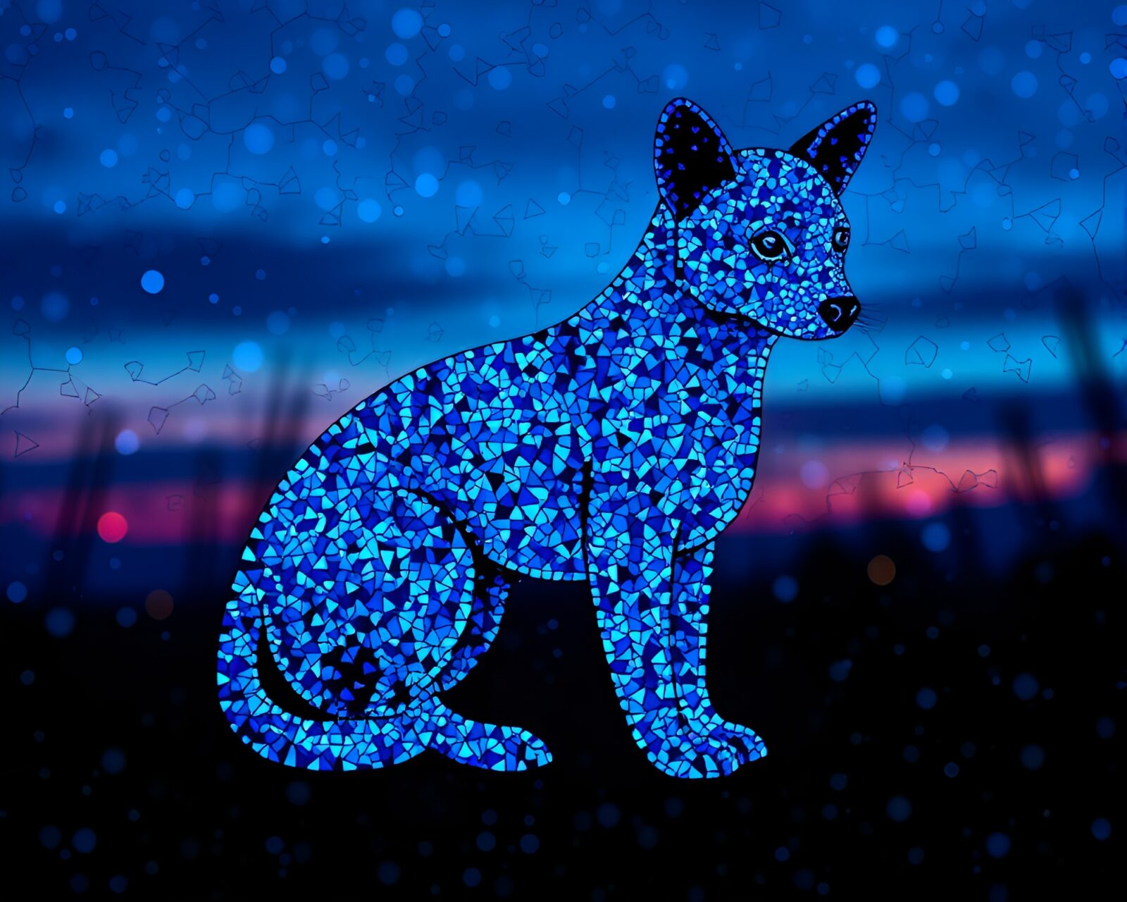 A mesmerizing holographic pet illuminated by LED lights